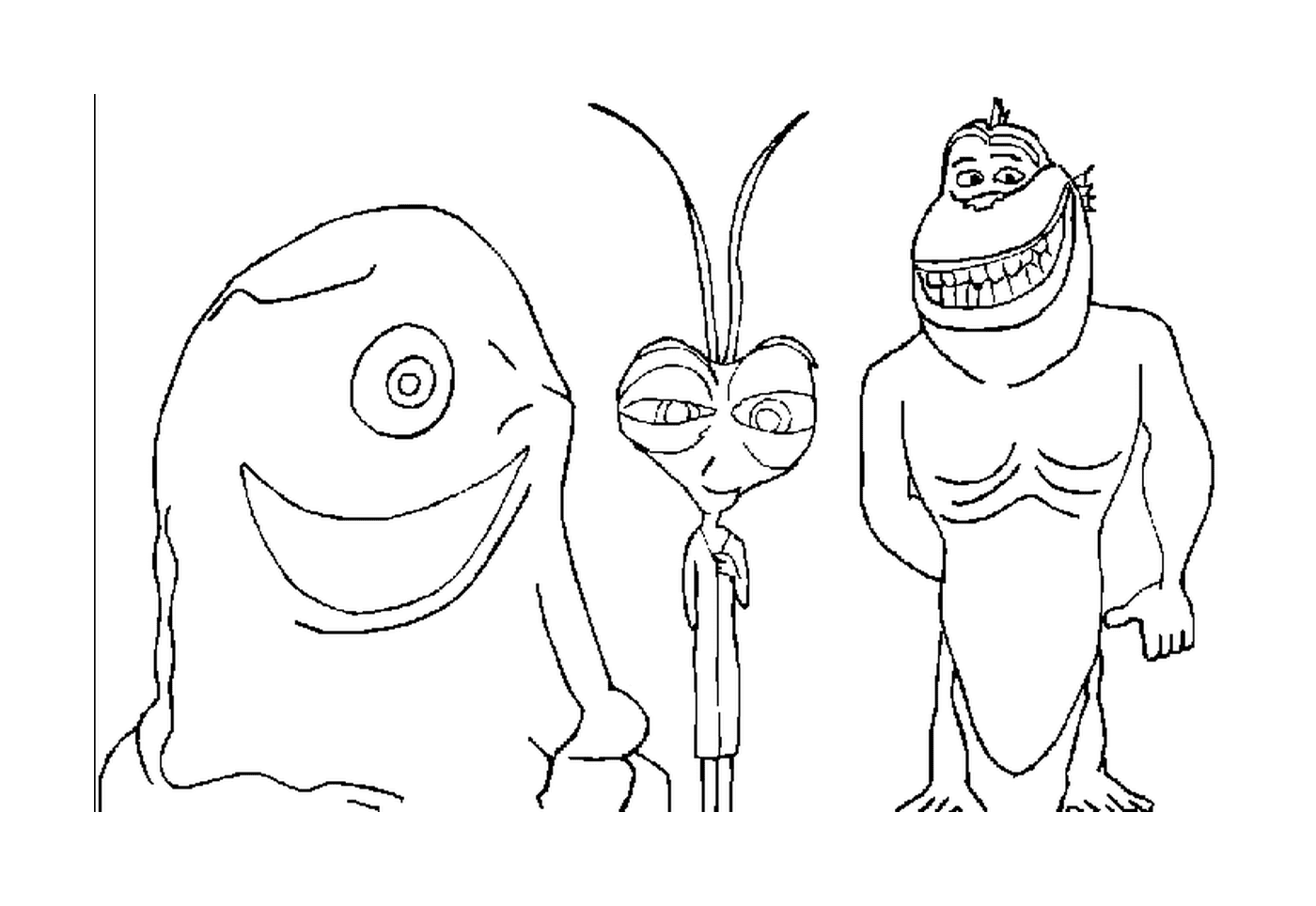  Personajes animados del grupo de monstruos 
