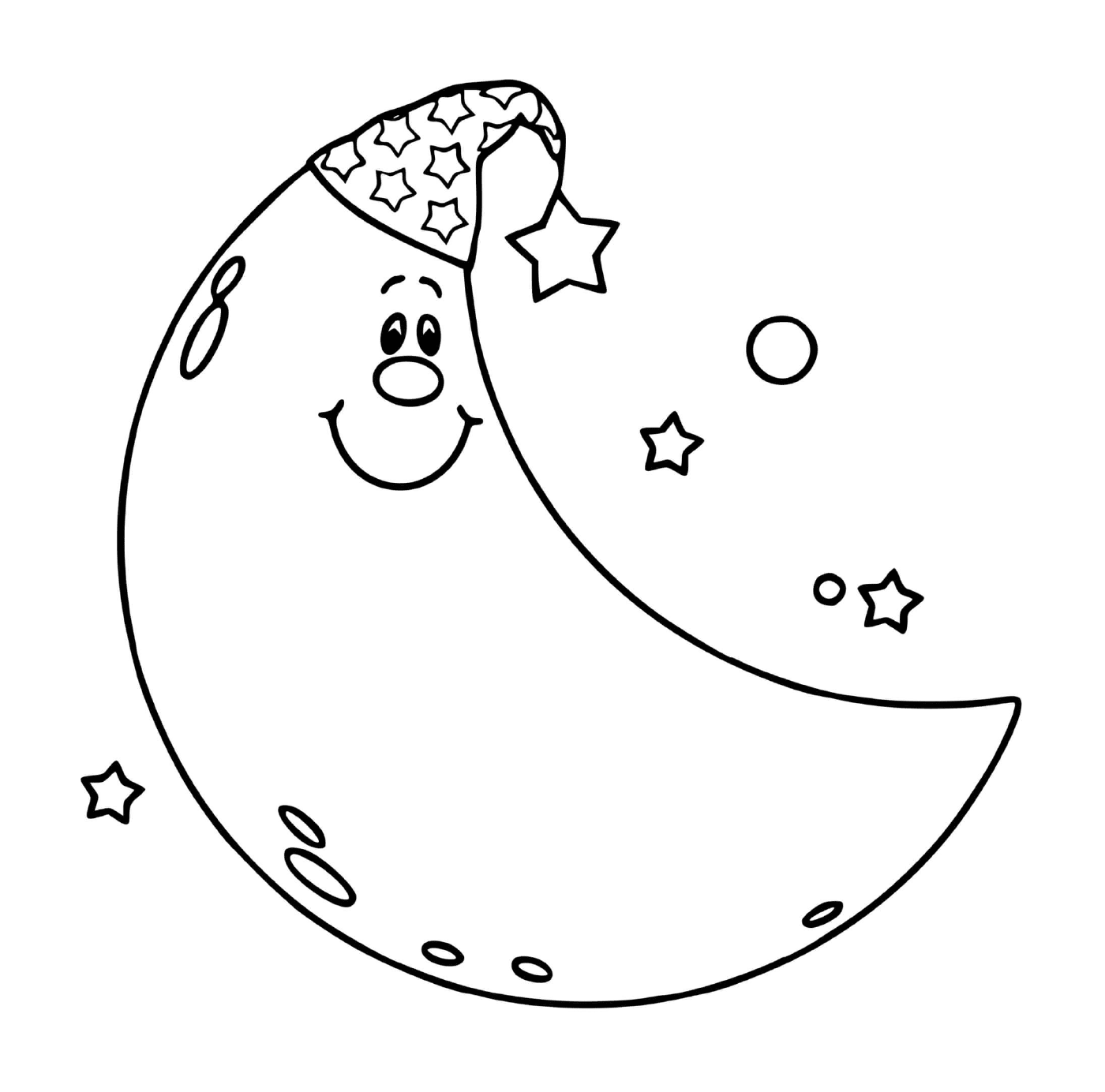  Half moon ready to sleep with stars 