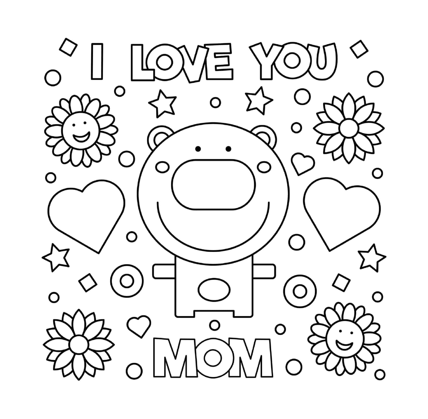  Ein Bär mit Worten Ich liebe dich, Mom 