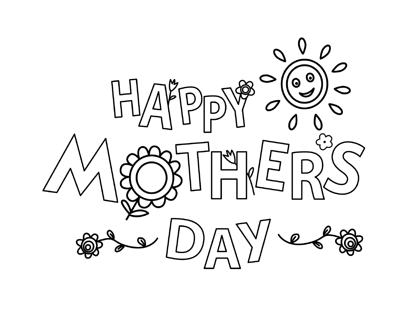  Buona Festa della Mamma, con i fiori e il sole 