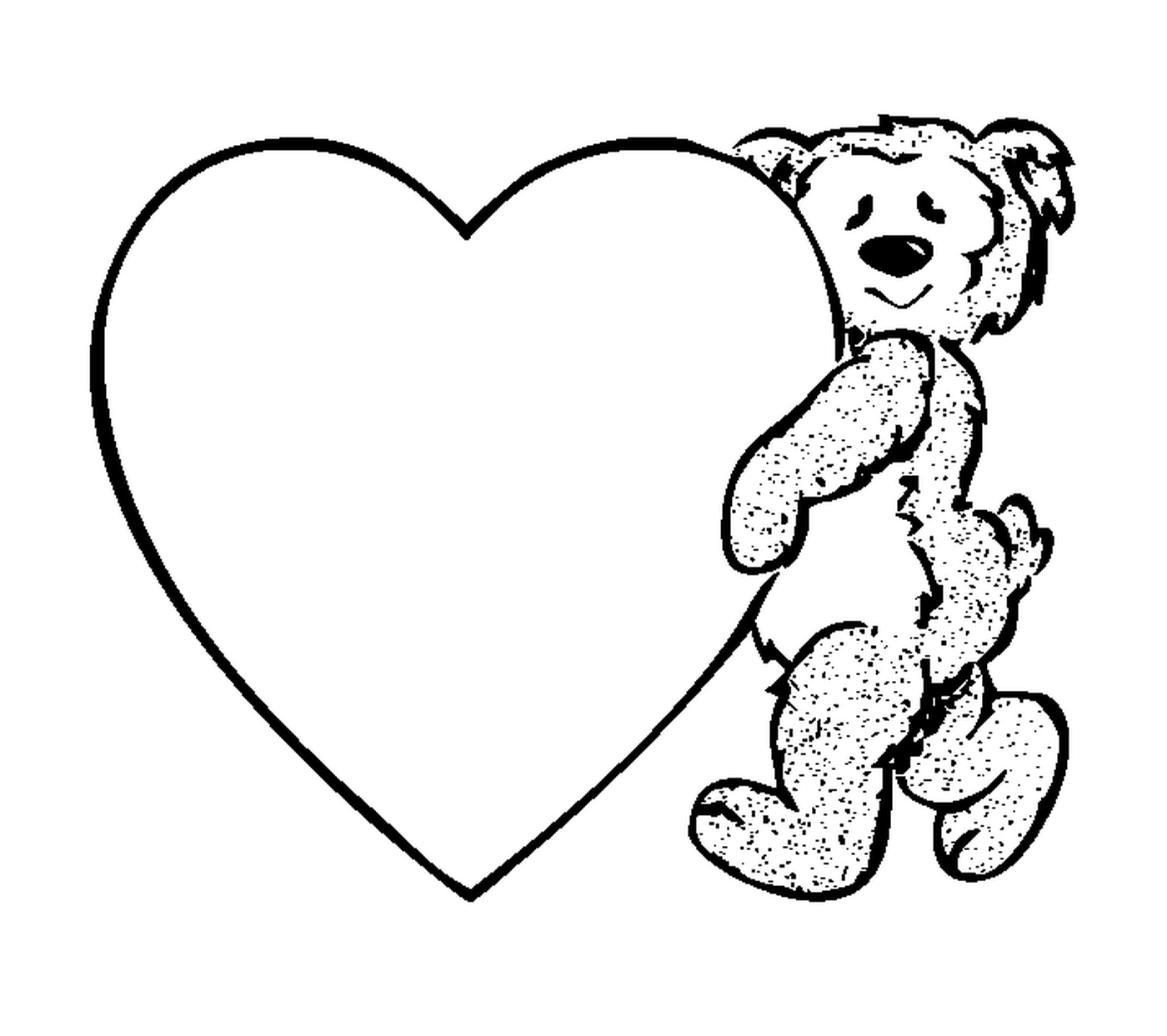  Ein Teddybär, der ein Herz hält 