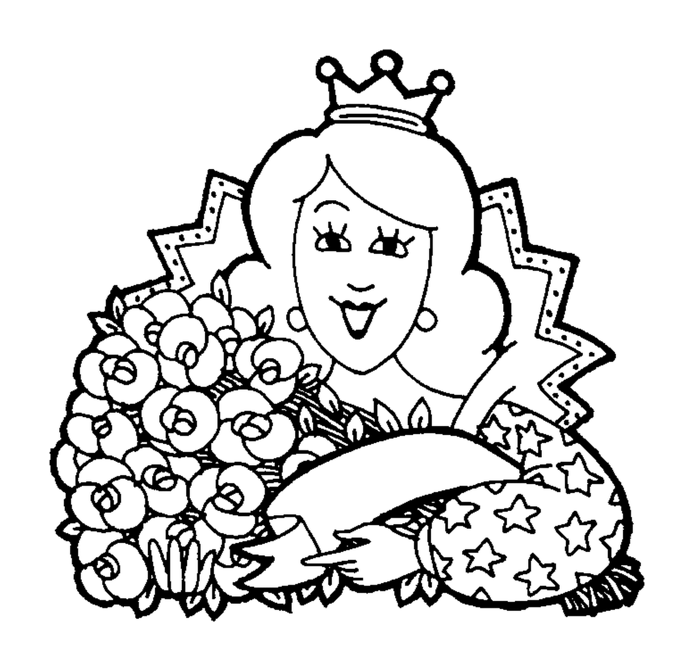  Una donna in possesso di fiori 