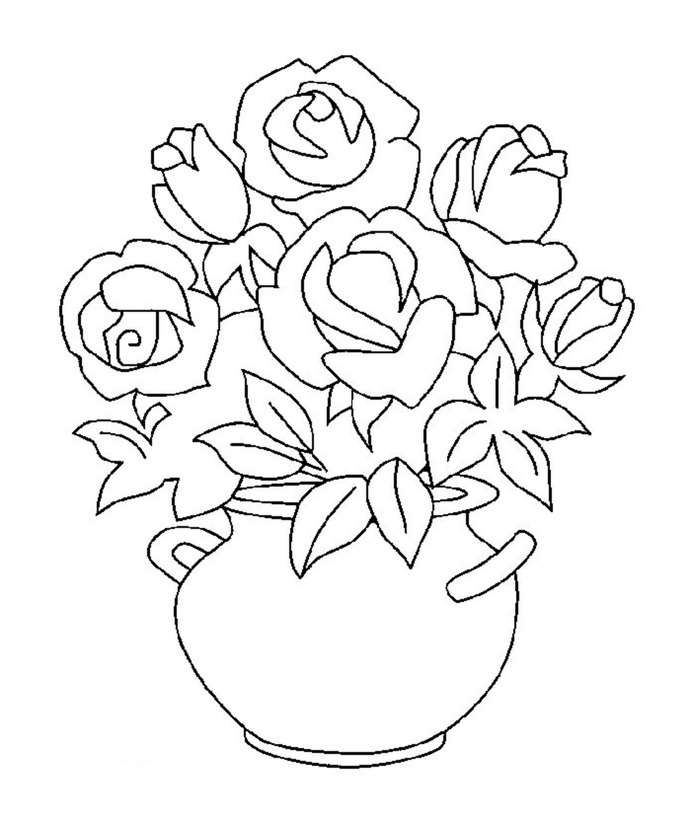  A vase of roses 