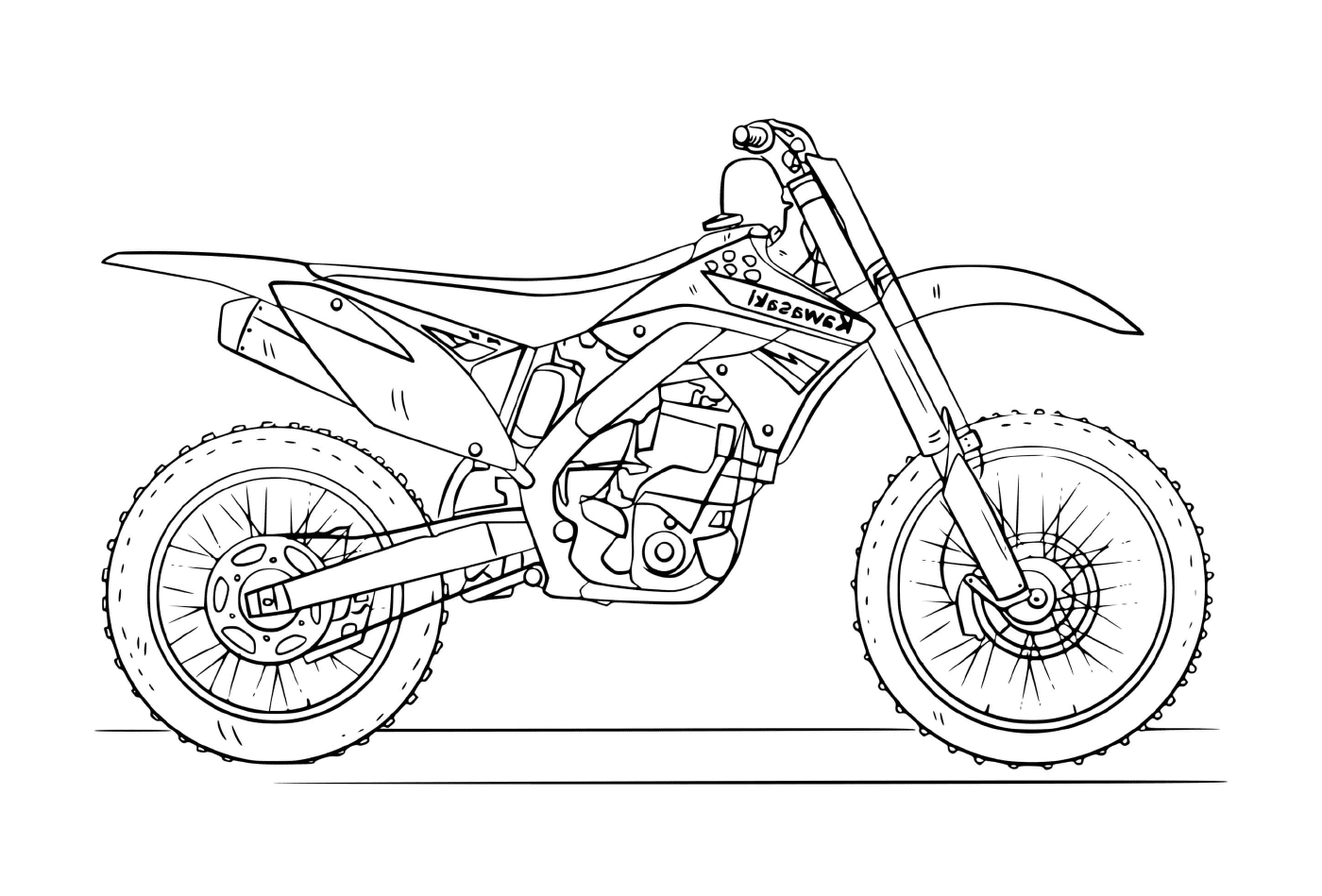  Moto cruza Kawasaki en reposo 