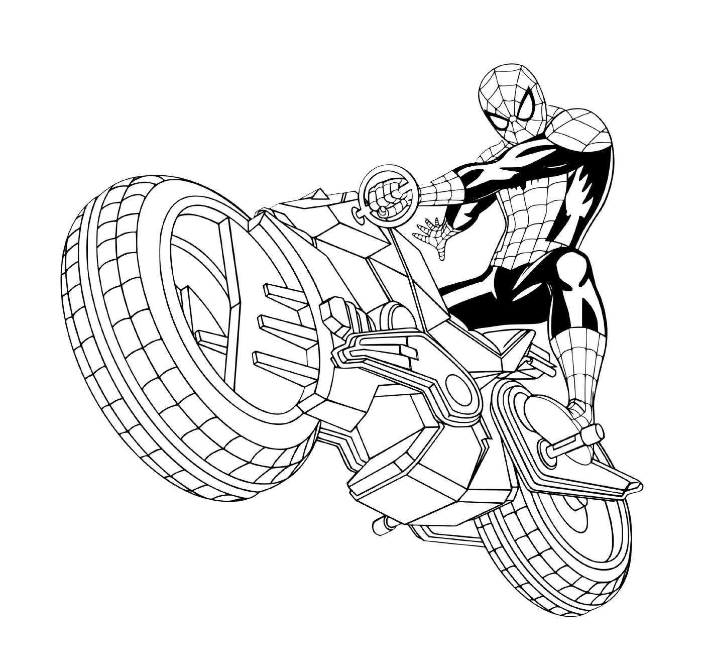  Spider-Man riding a motorcycle 
