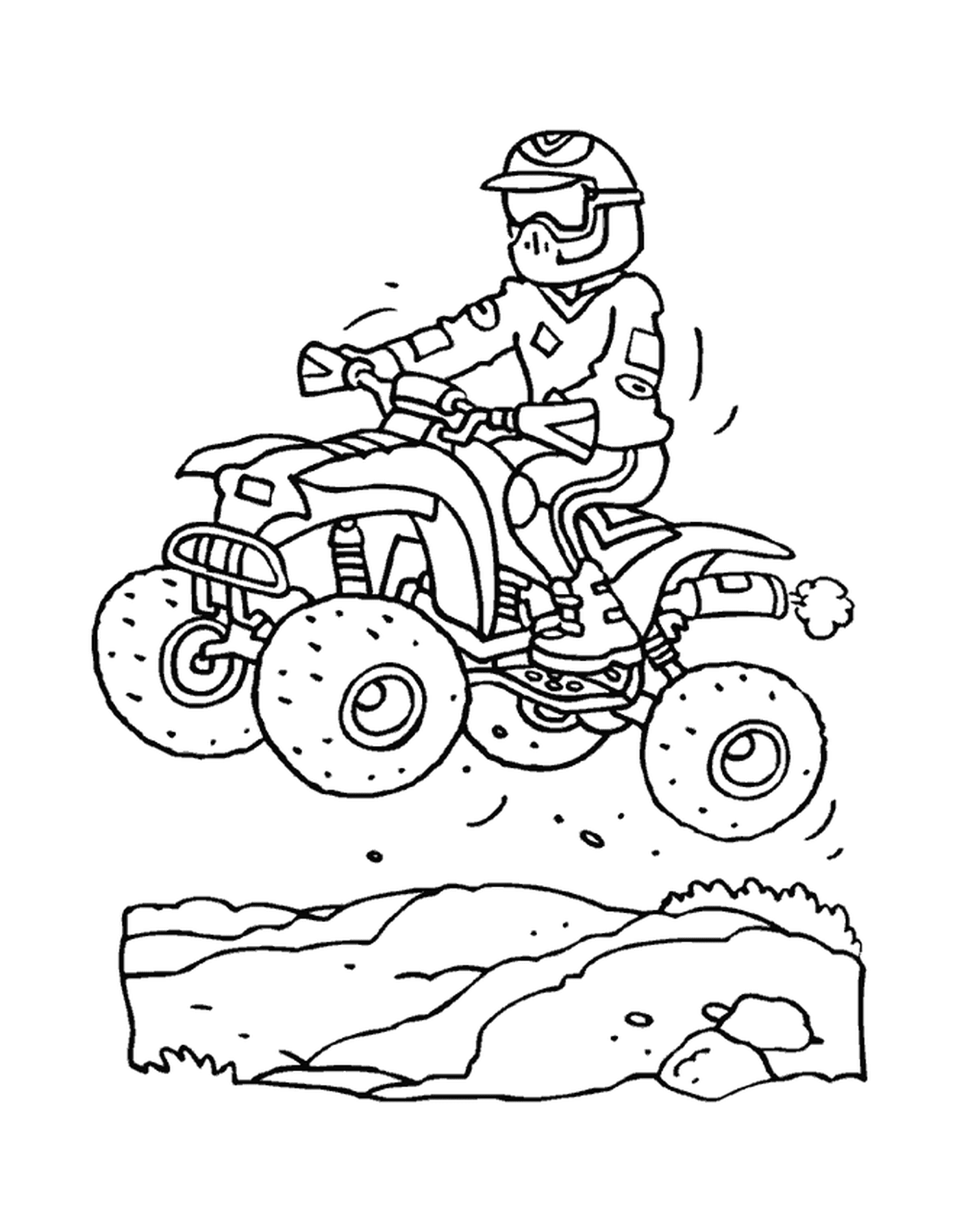  Man on a quad at the top of a hill 
