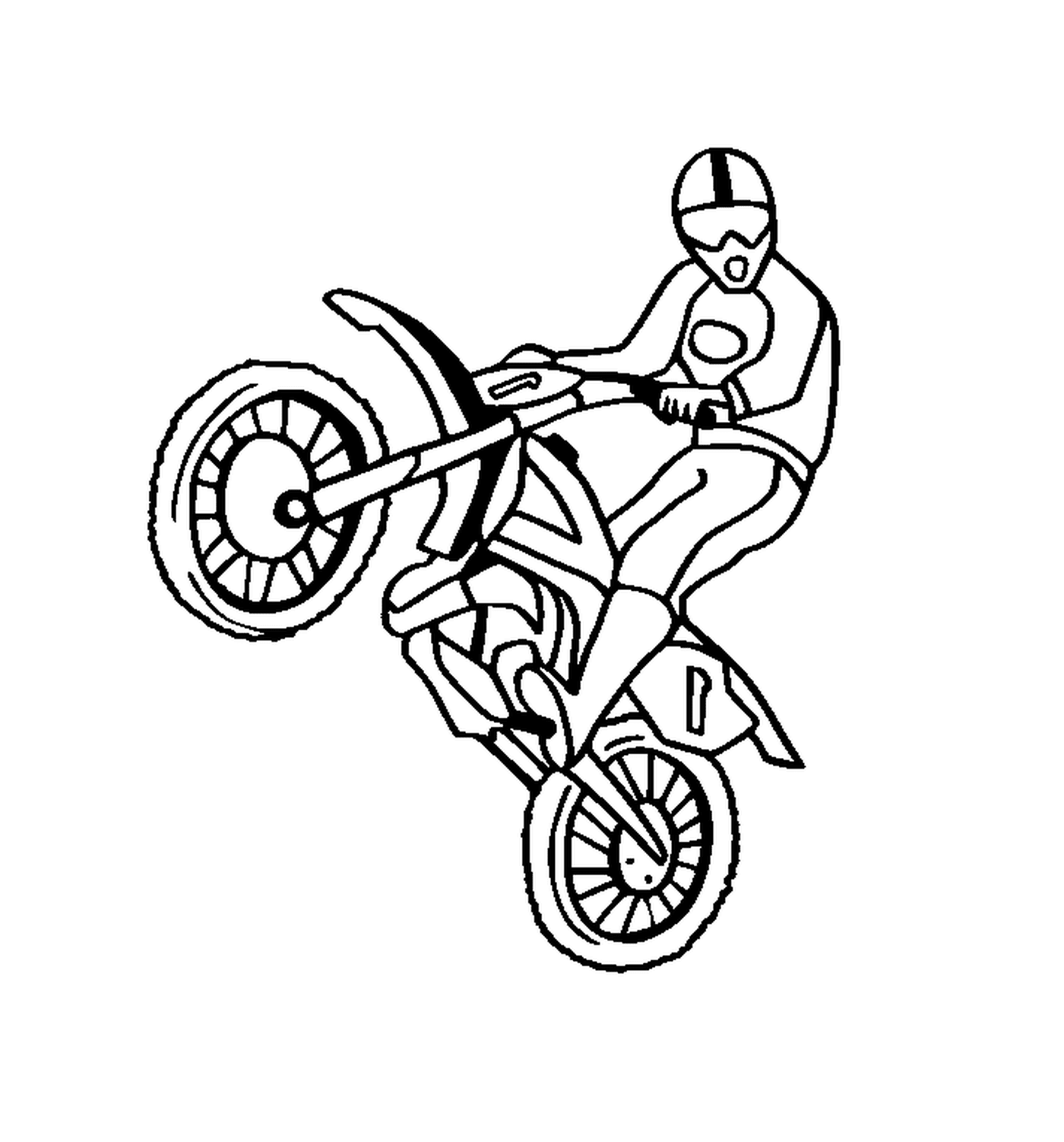  Men on motorcycle cross on an all-terrain motorcycle 