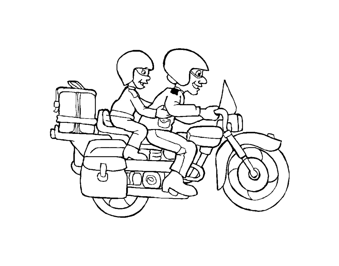  Два человека на мотоцикле 