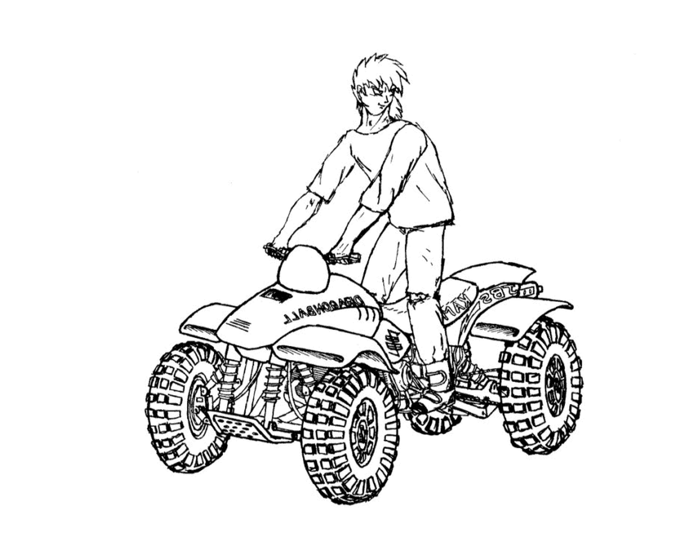  Man in quad on a dirt road 