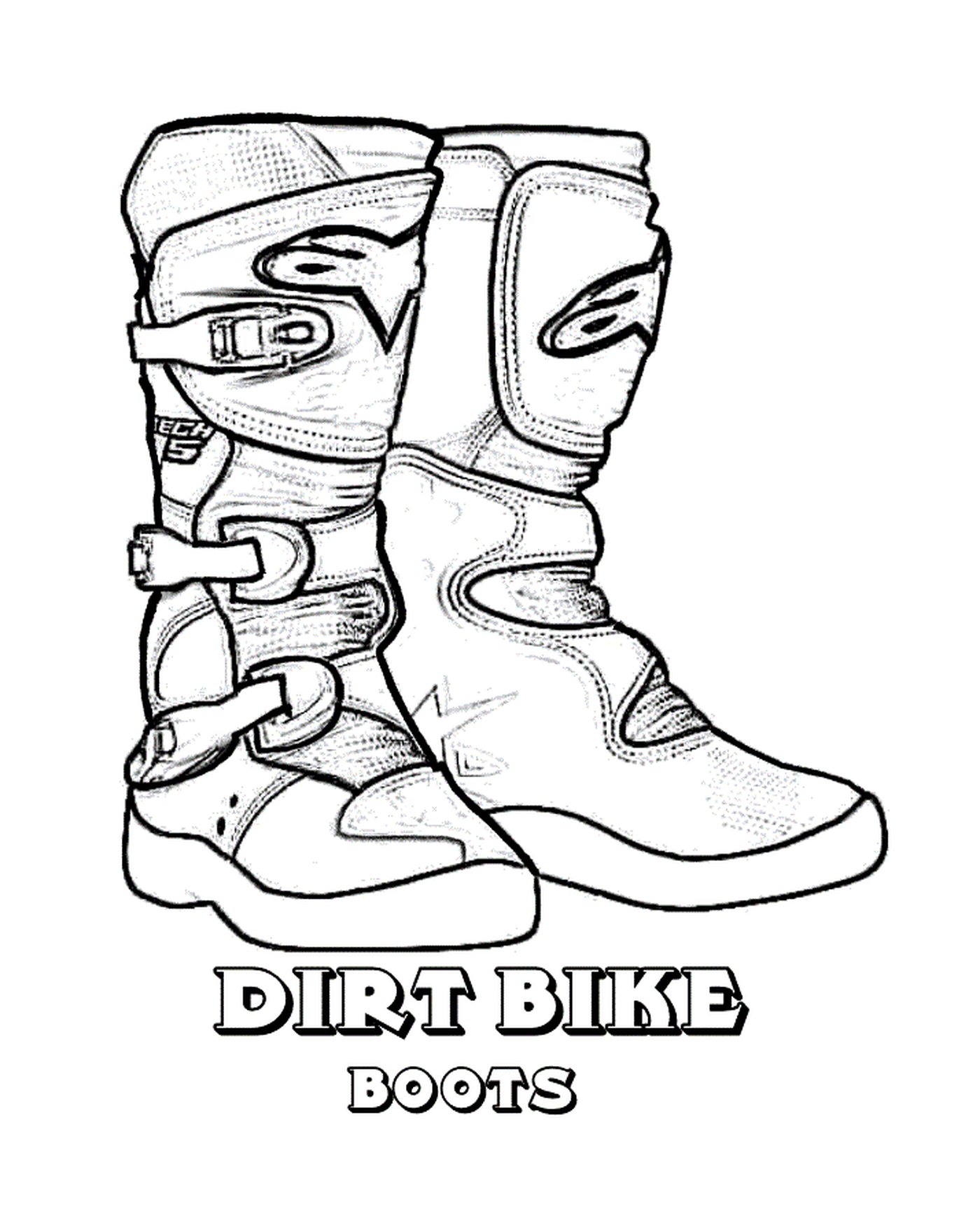  Motocross boots in drawing 