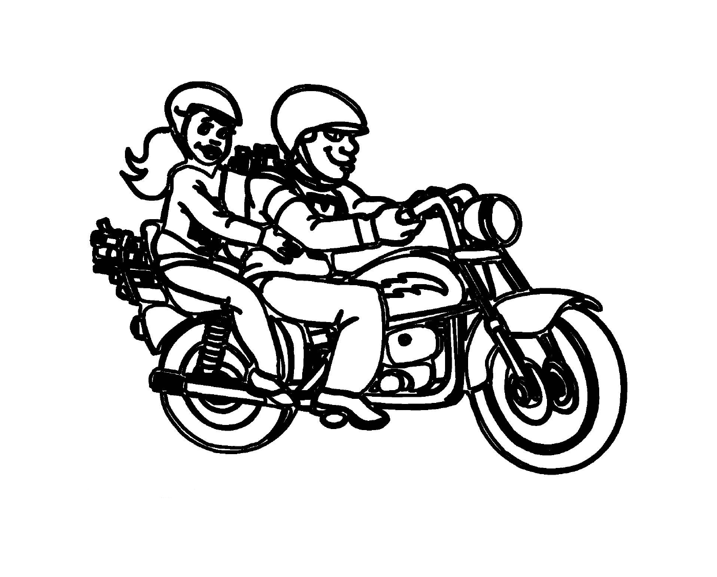  zwei Personen auf Motorrädern 