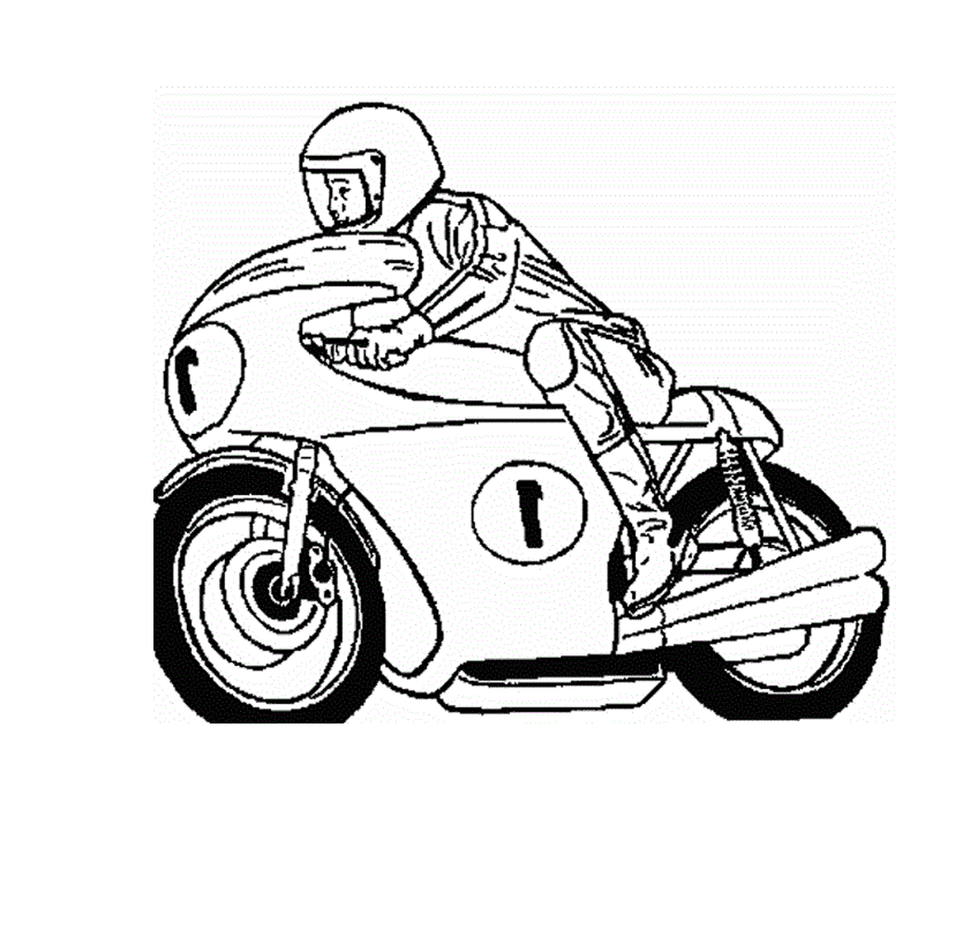  мужчина за рулем мотоцикла по дороге 