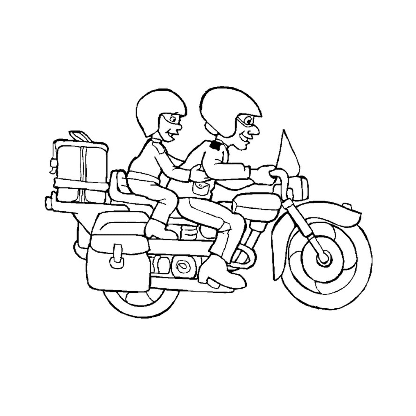  zwei Personen auf Motorrädern 