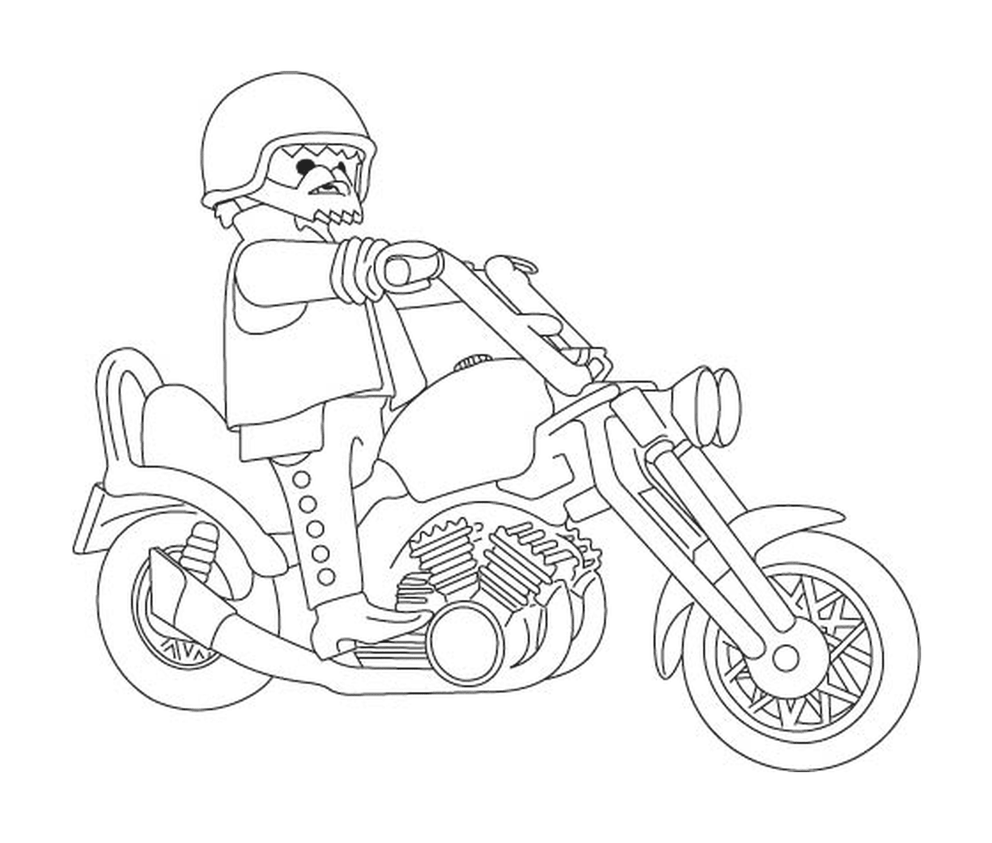  Person auf coolem Motorrad 