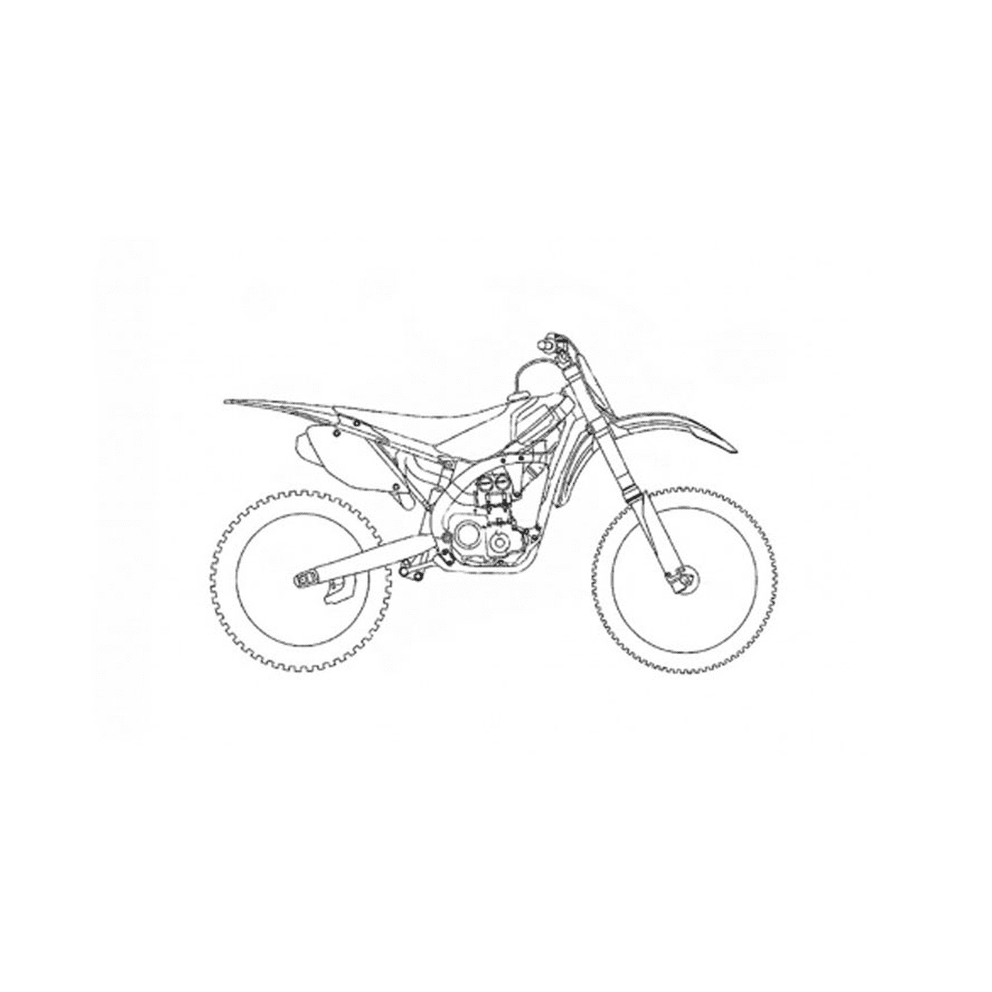  Trial motorcycle on white background 