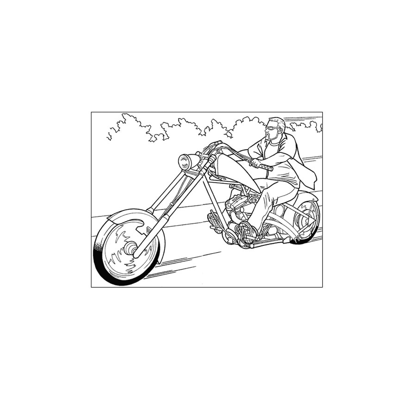  hombre en una motocicleta trasera 