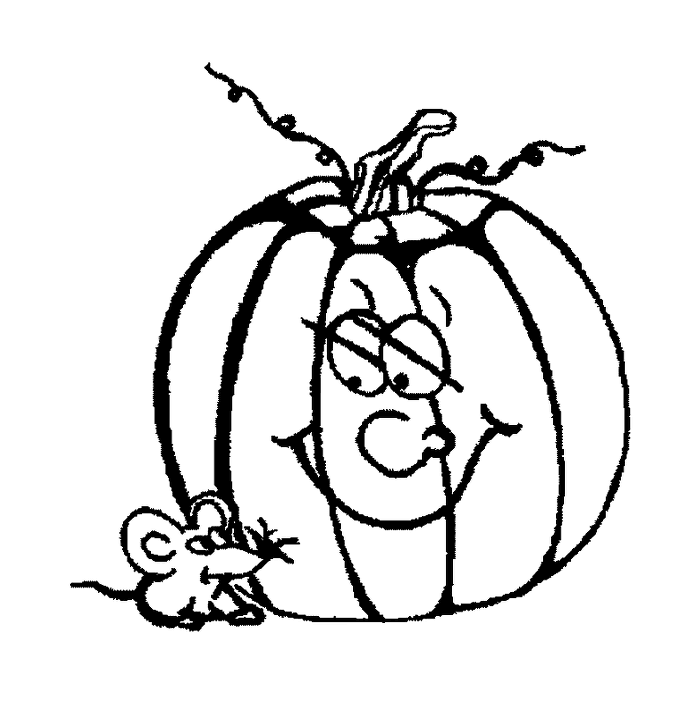  A pumpkin with a mouse 