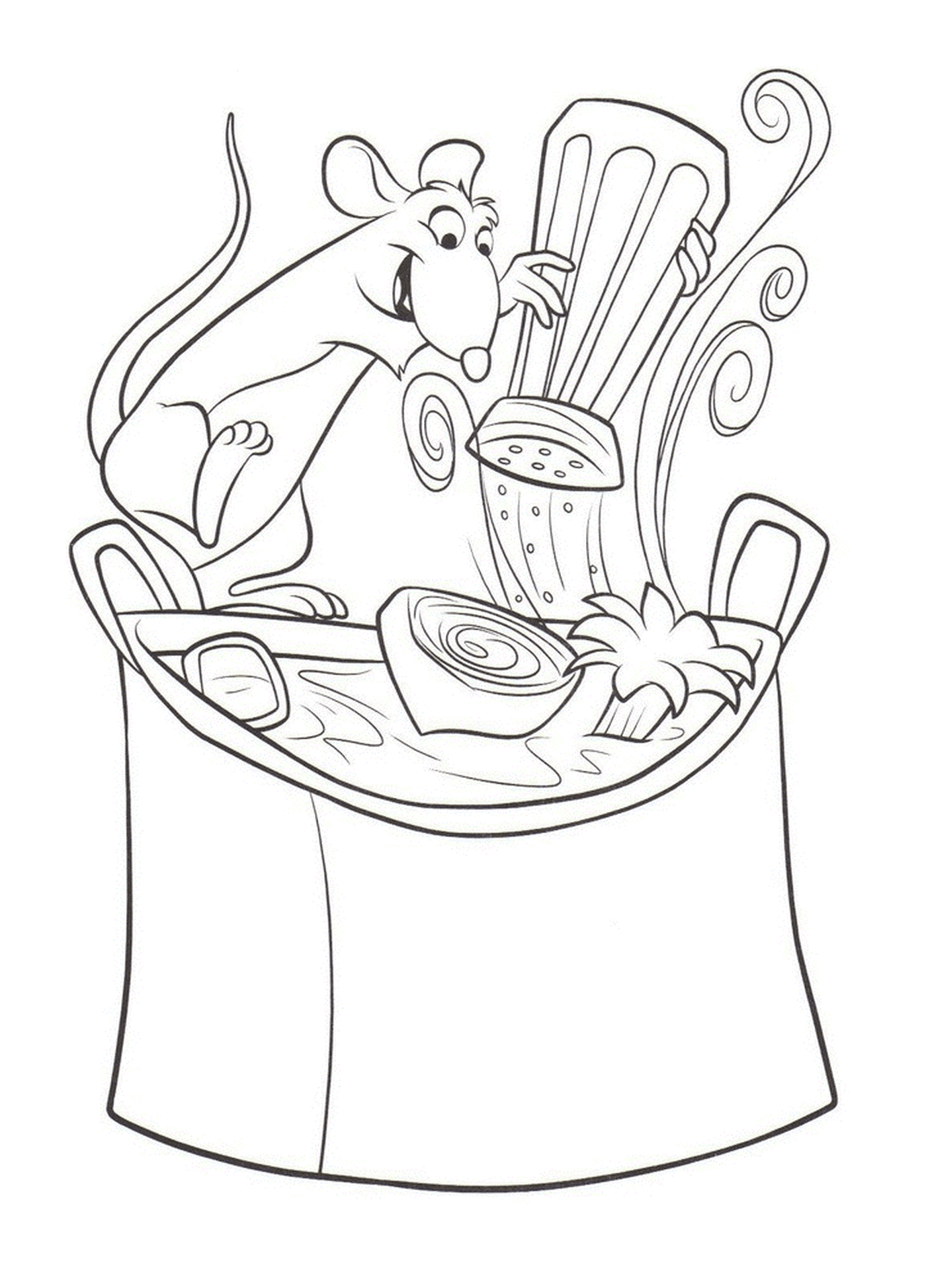  Ratatouille: a mouse making a recipe 