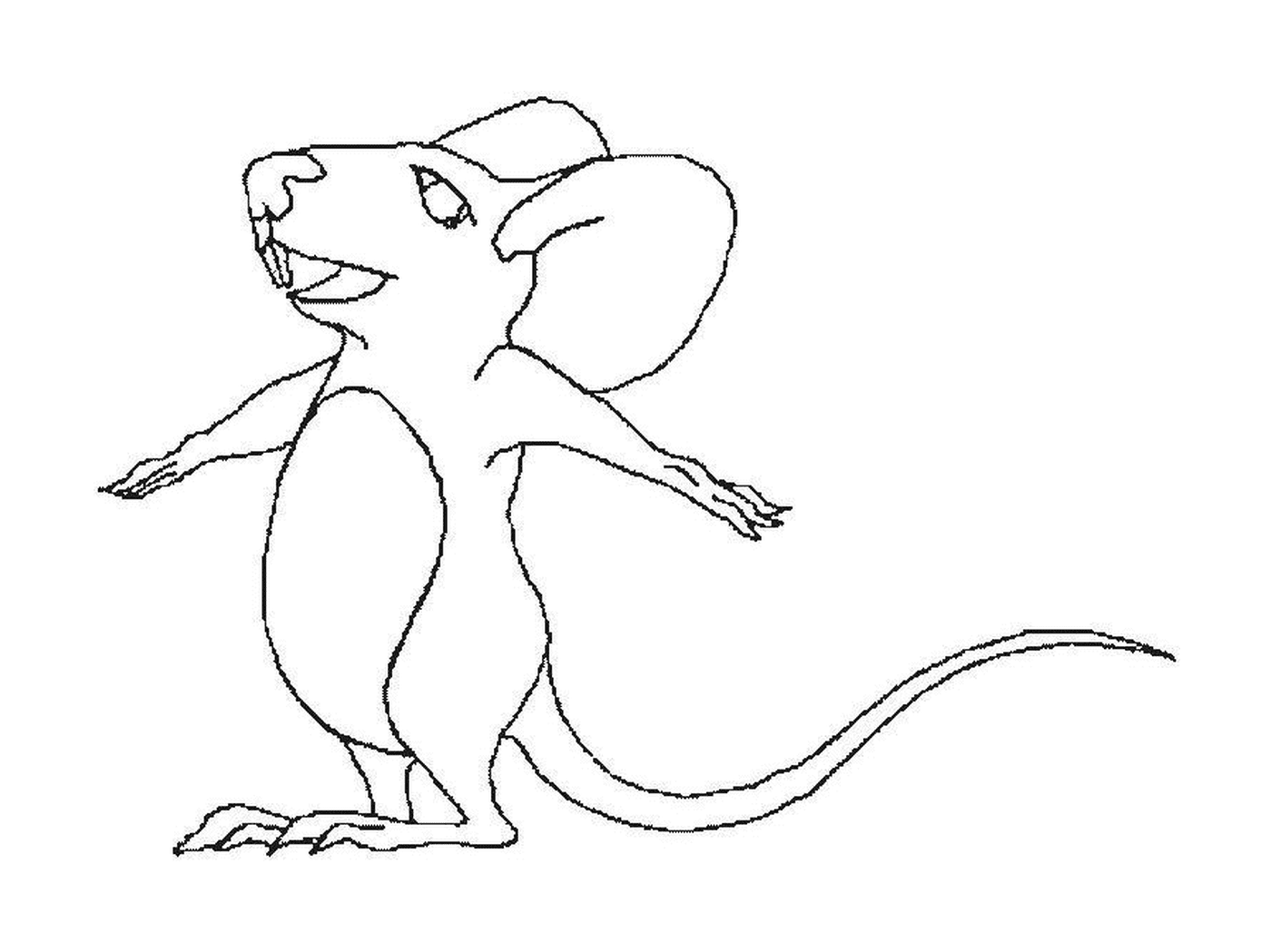  A mouse with arms outstretched 