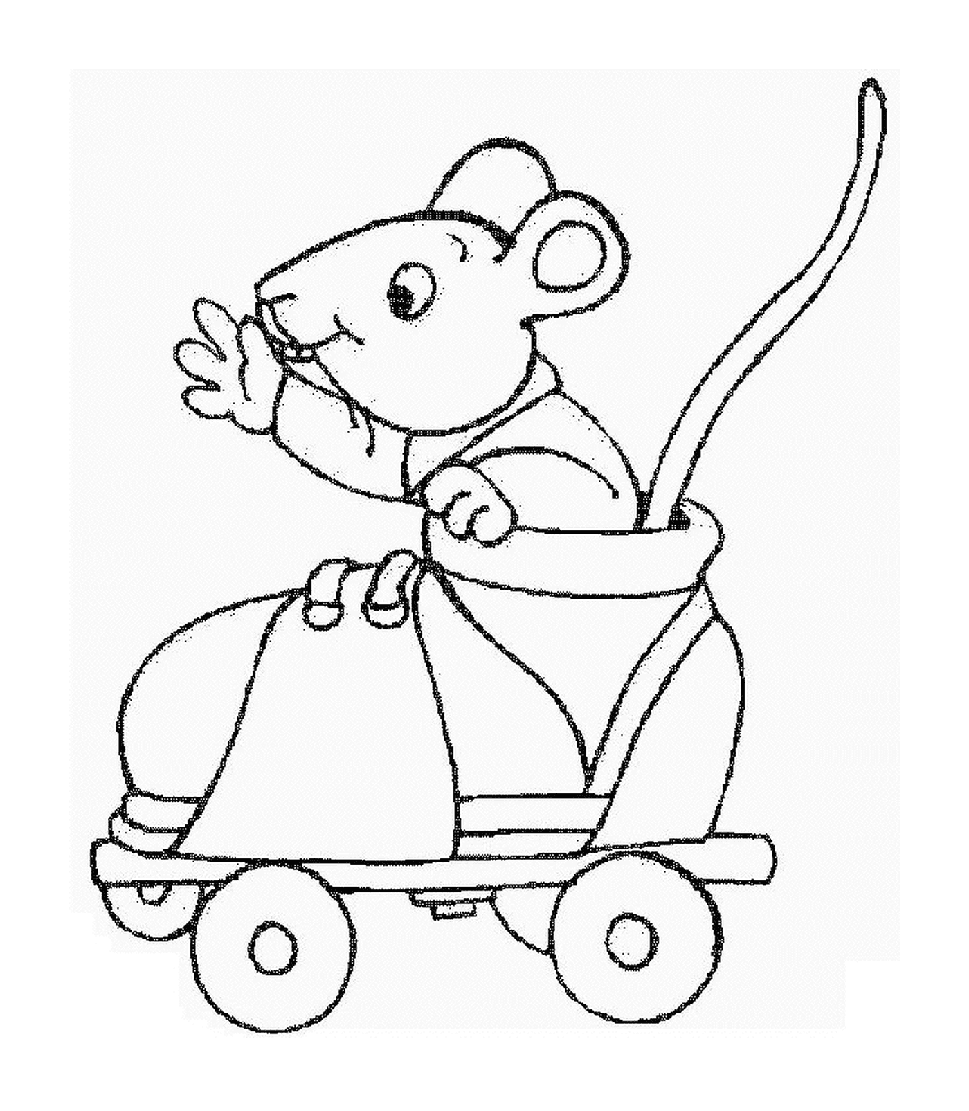  Eine Maus in einem Rollschuh 