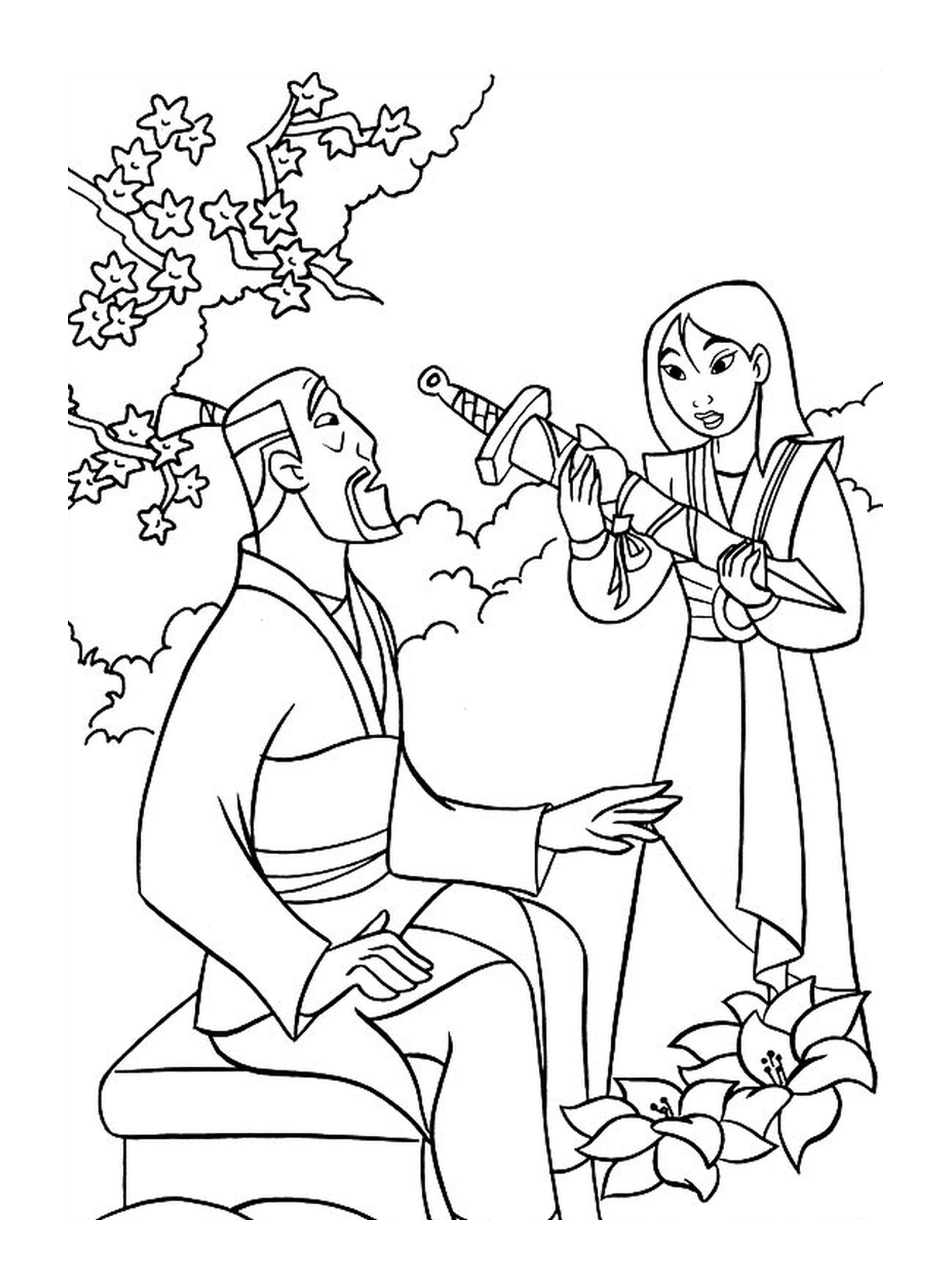  Mulan and his father, musicians 