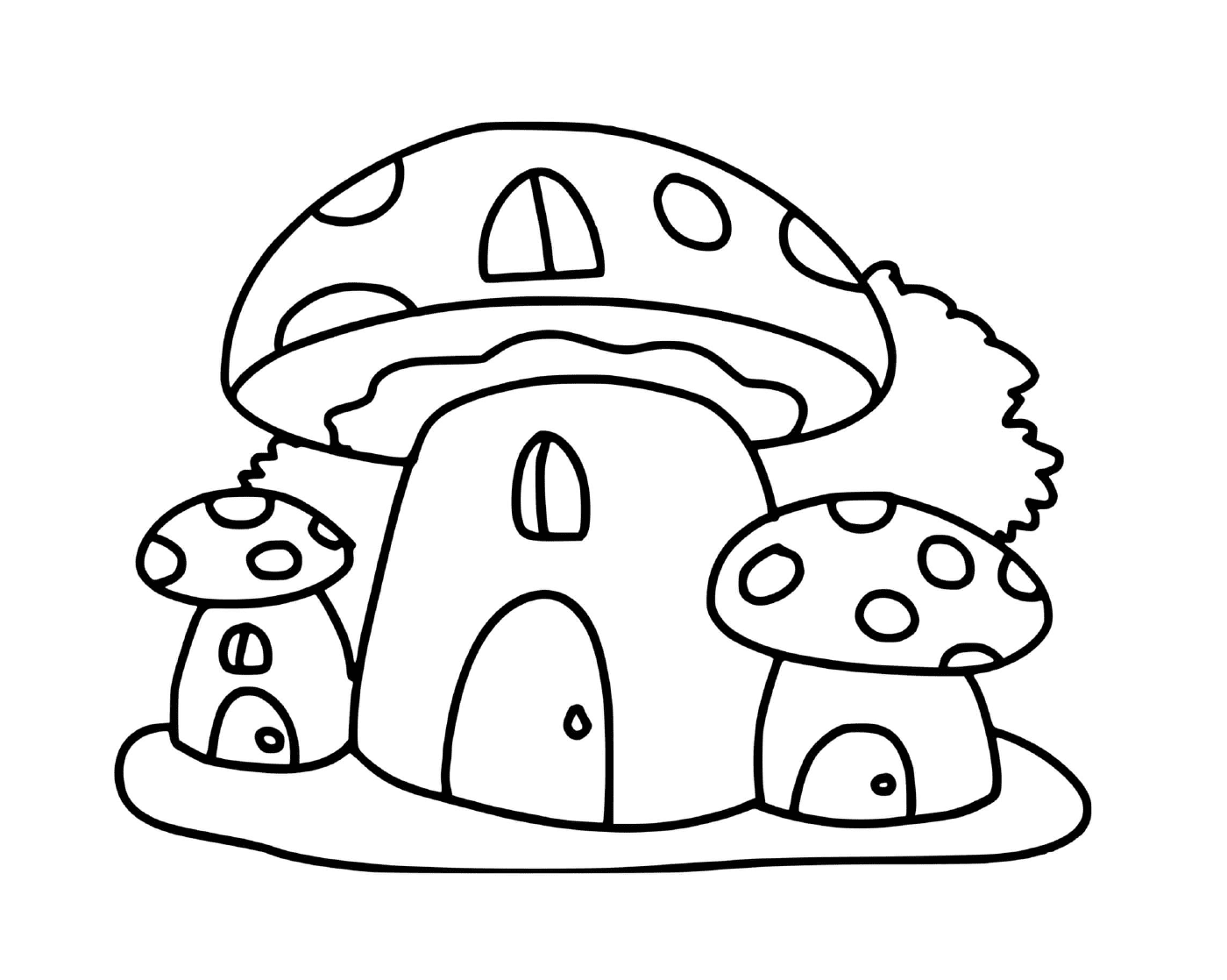  Fungus-shaped houses, a magical scene 