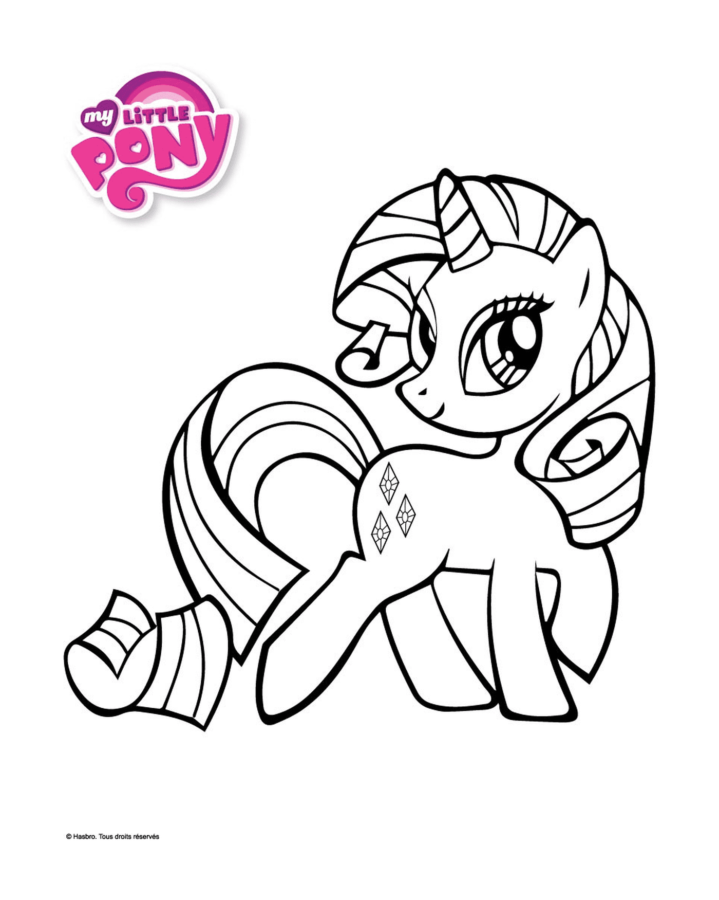  Rarity, un pony elegante con una cinta 