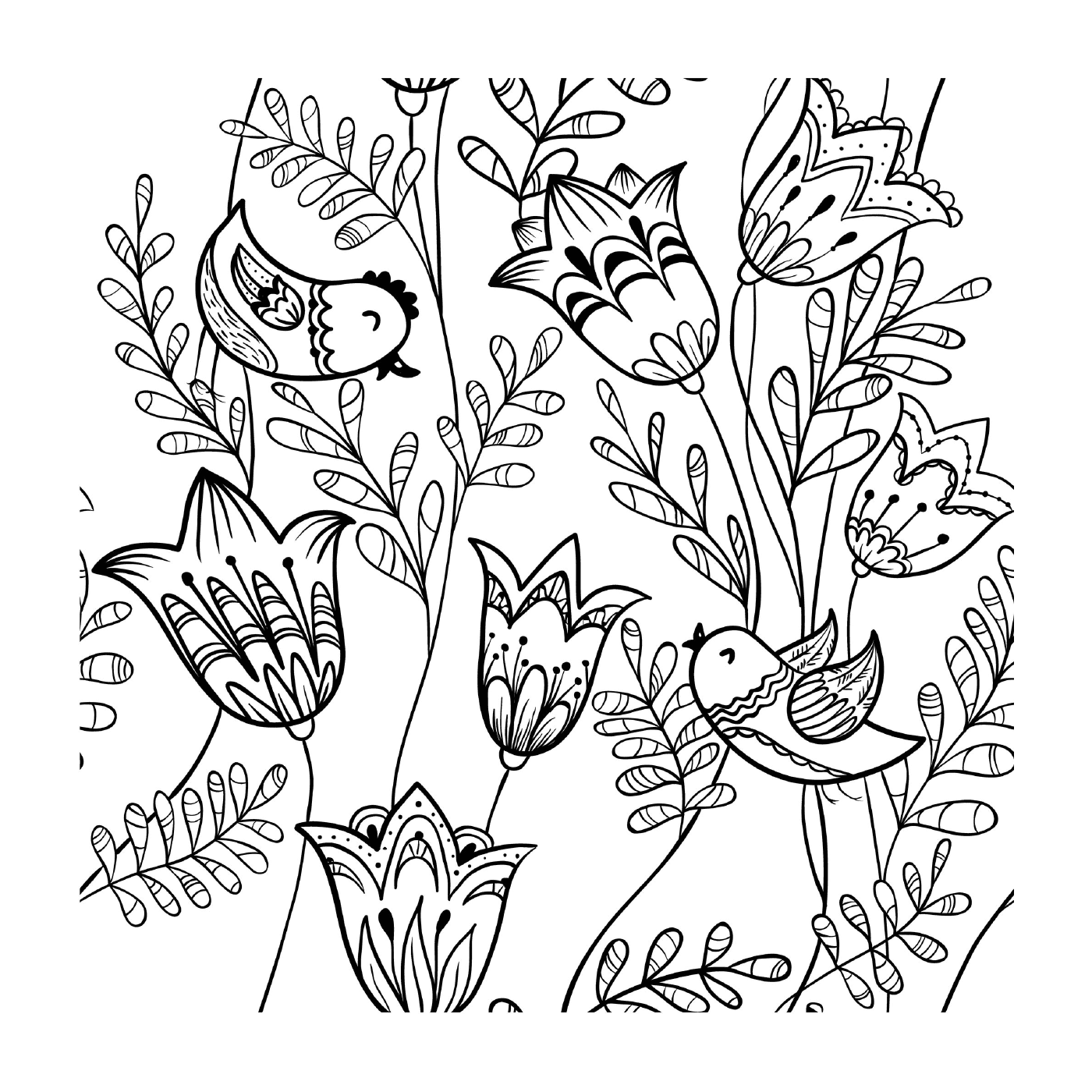 Birds and flowers 