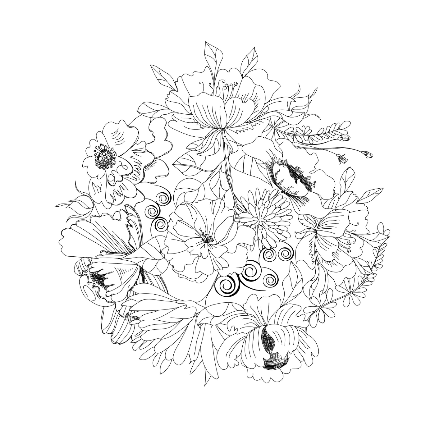 A round of flowers 