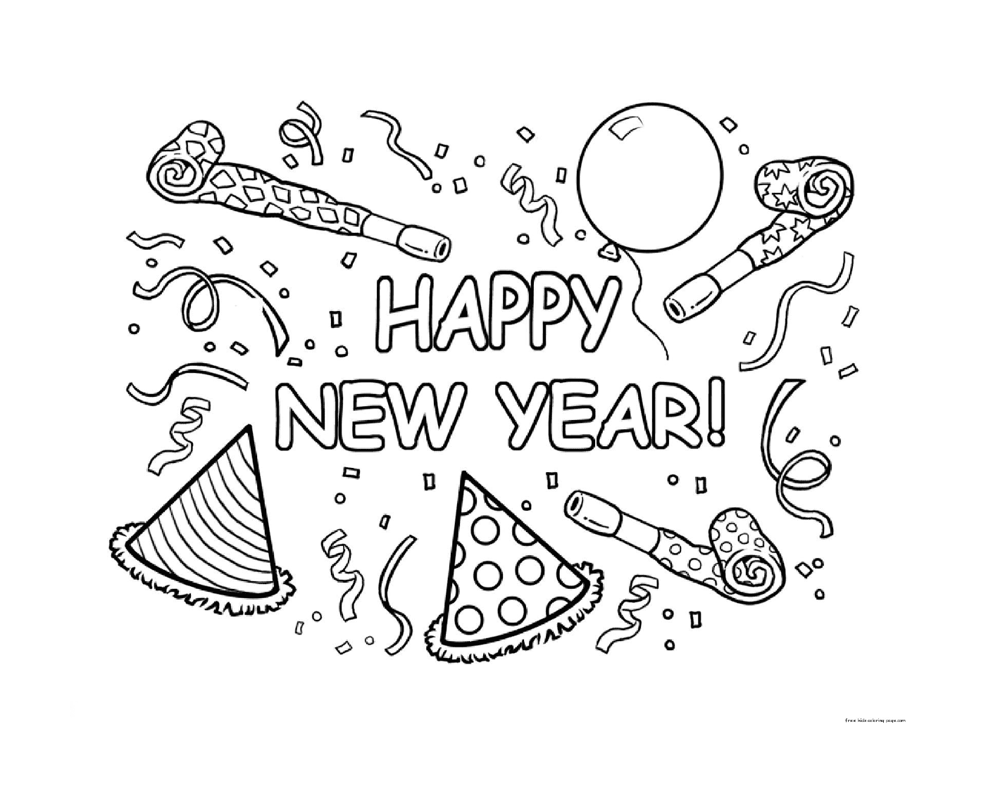  Printable design for the happy New Year 
