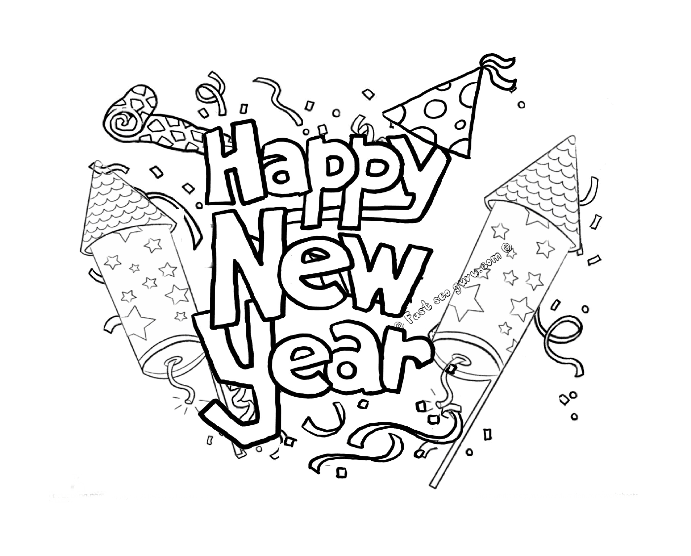 Отпечатанный дизайн для Счастливого Нового года 2 
