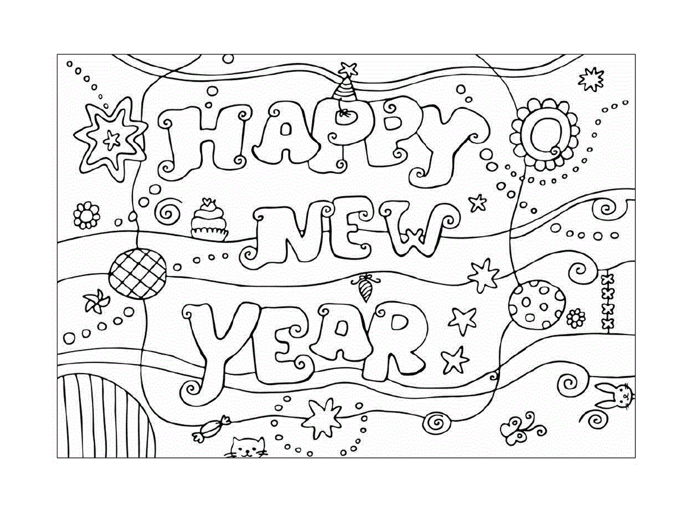 Design of coloring for children for the good year 