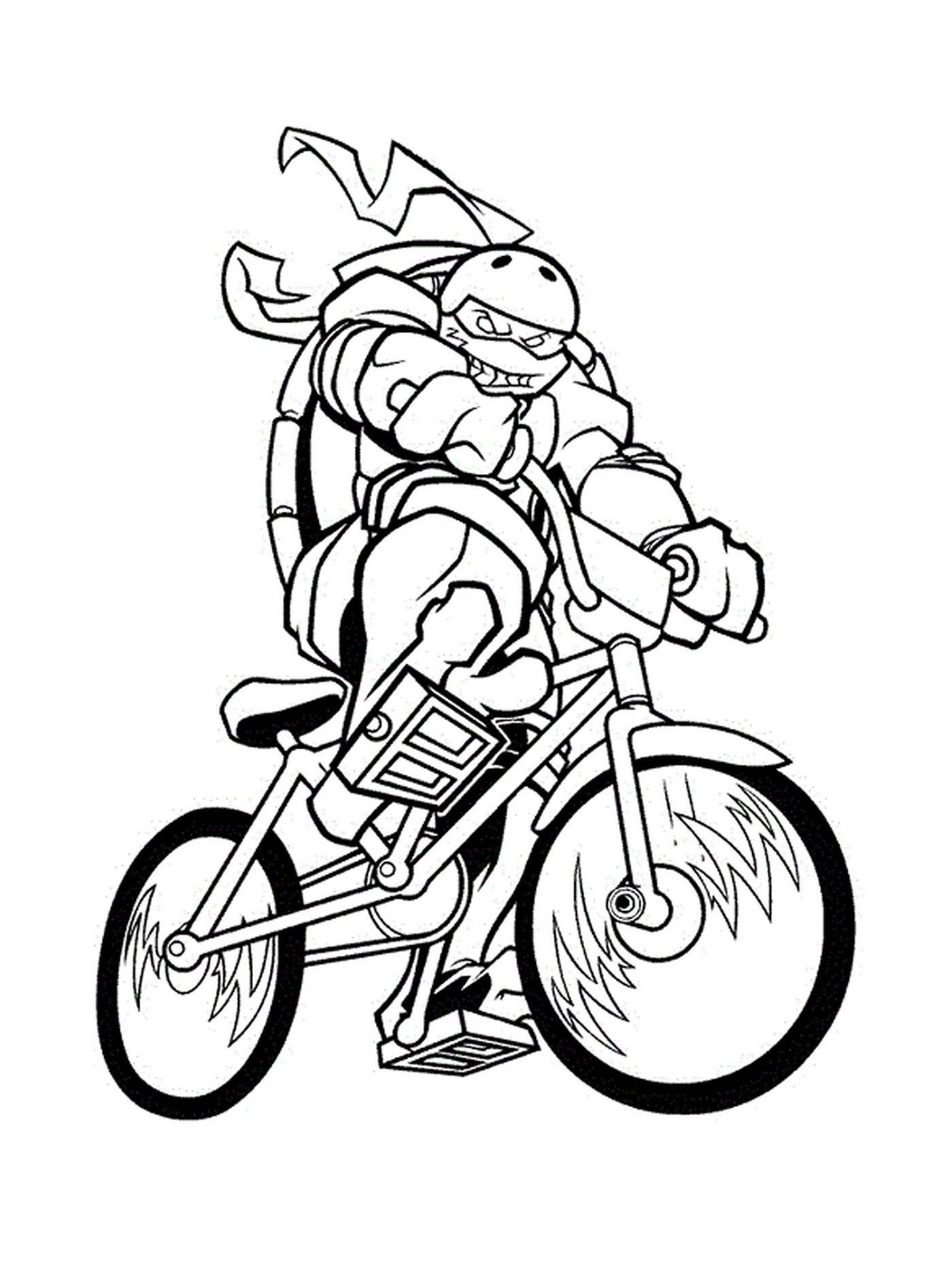  Ninja Schildkröte mit dem Fahrrad 