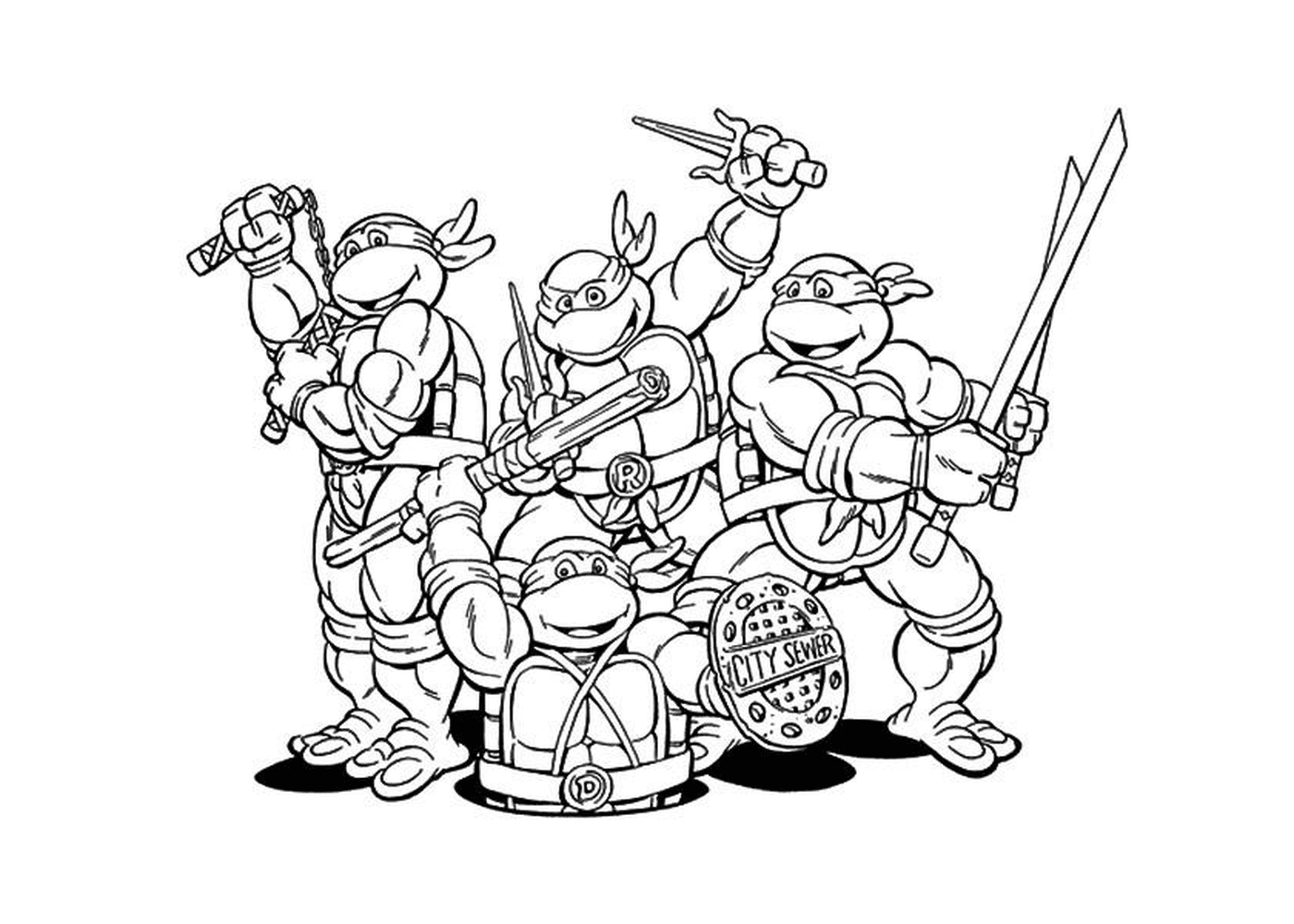  Gruppe von Ninja Schildkröten 
