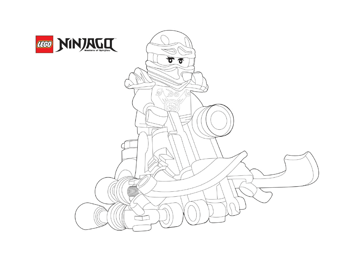  Ninjago su una motocicletta volante 
