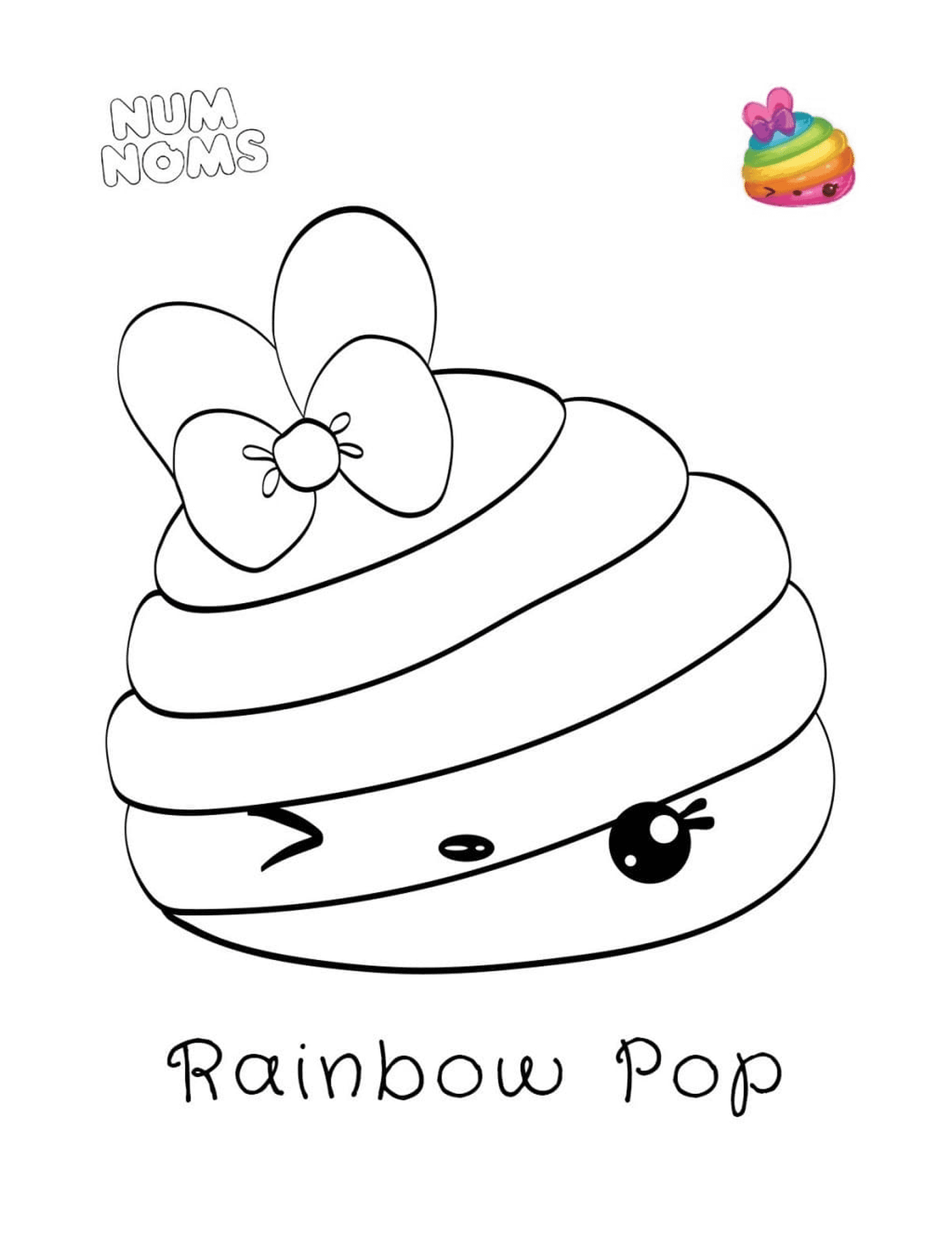  Cupcake con nudo arco iris 