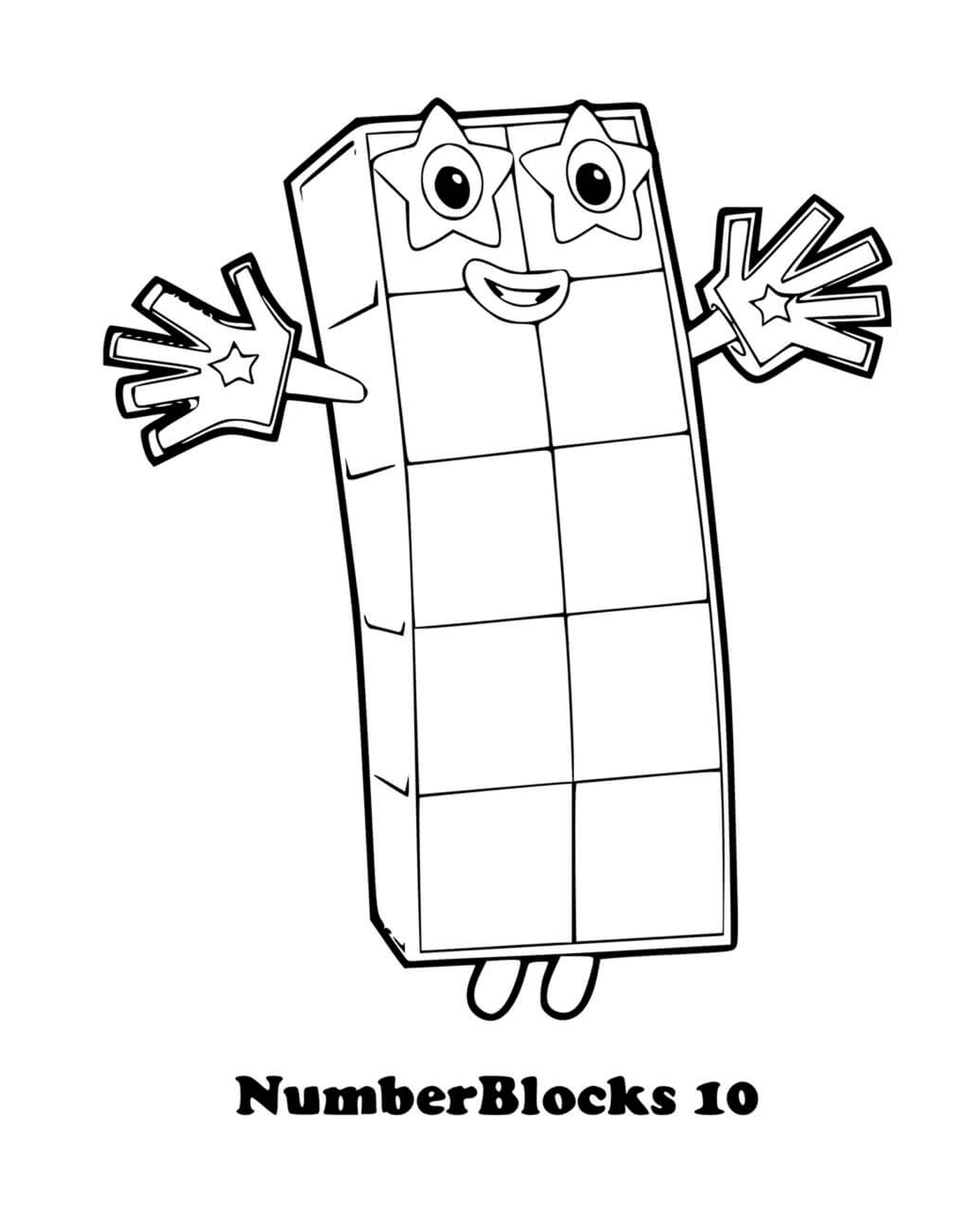  Numberblocks número 10, carácter animado 