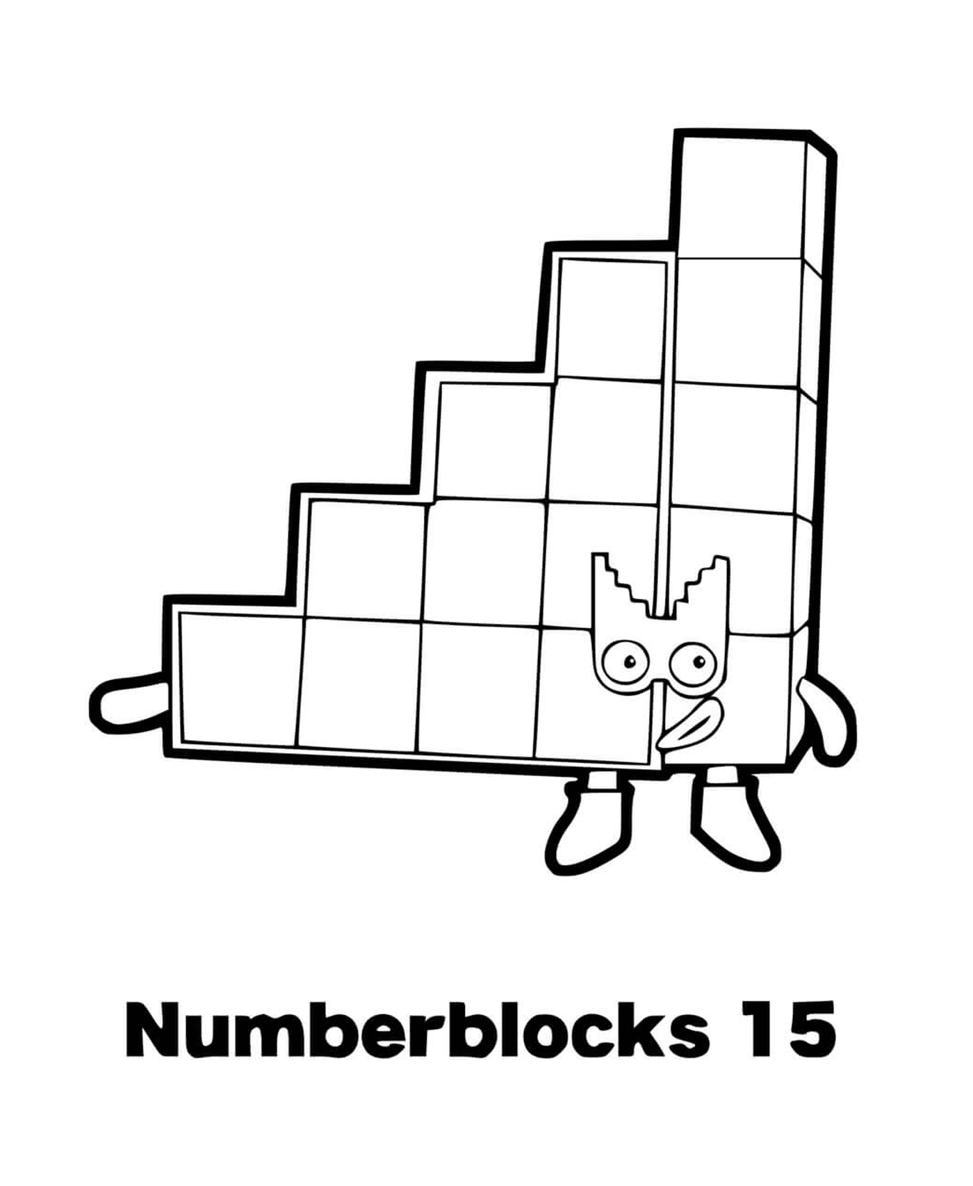  Numberblocks número 15, carácter animado 