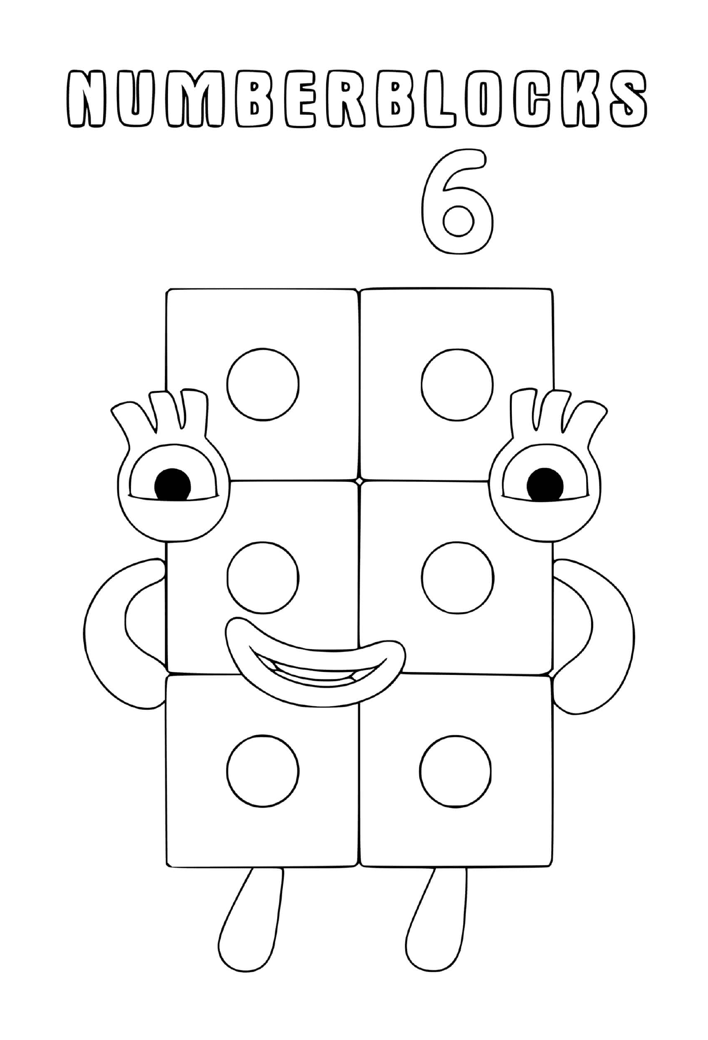  Numberblocks número 6, un bloque con ojos 