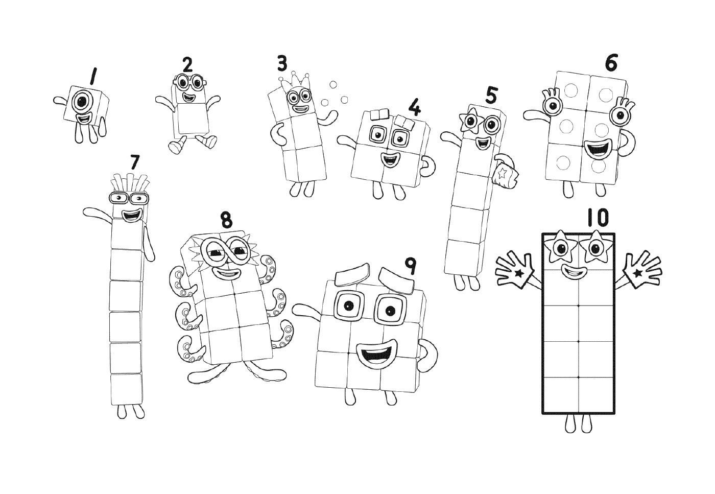  All Numbers of Numberblocks, a band of square characters 