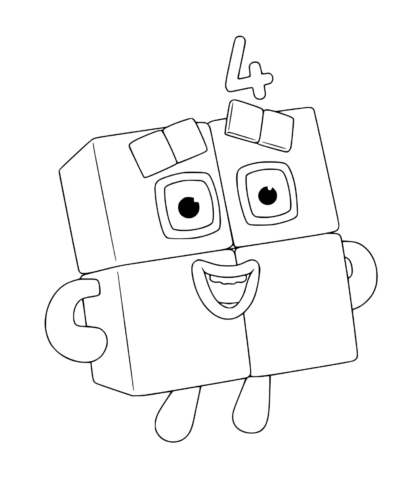  Numberblocks number 4, a toy robot 
