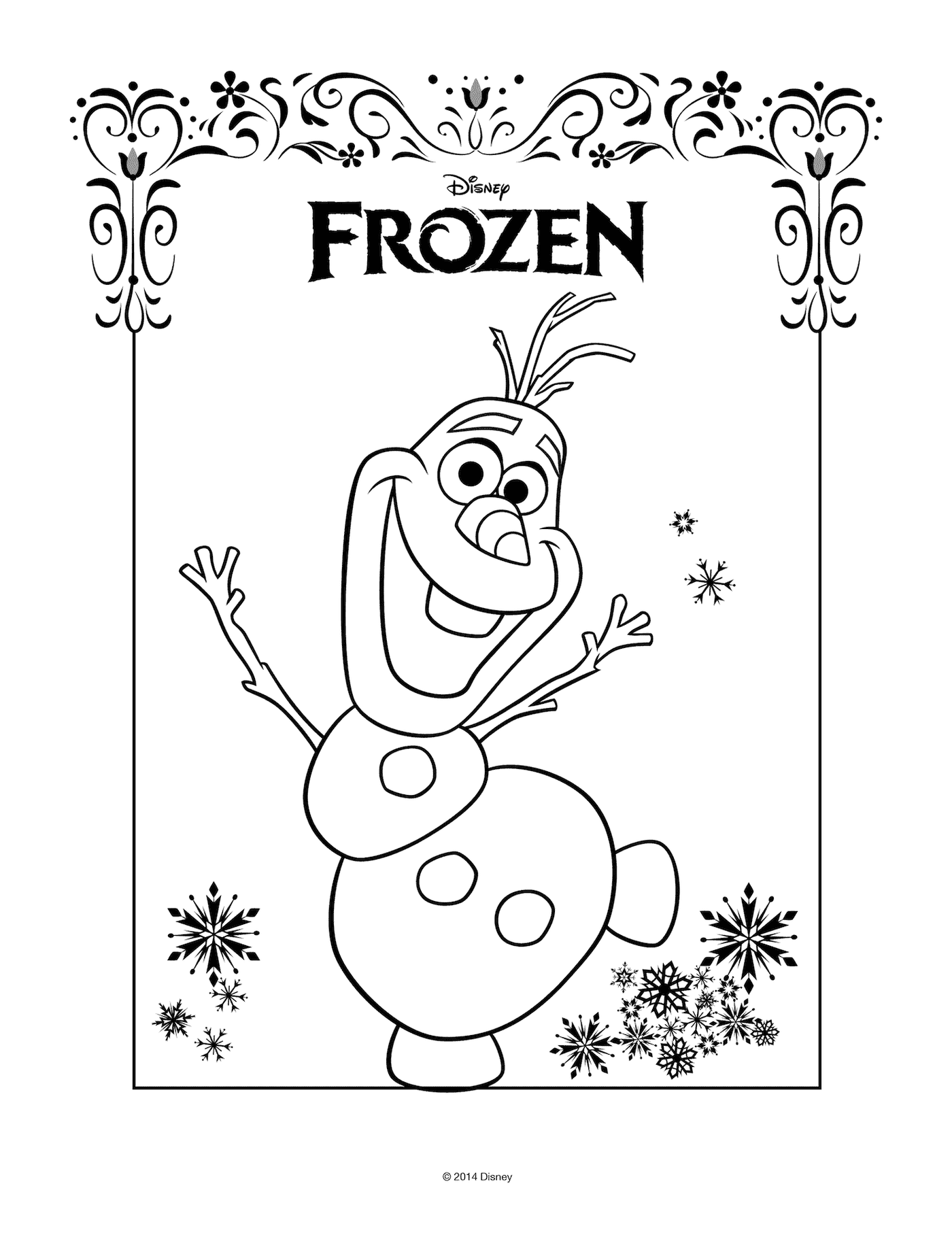  Olaf con il logo di Disney Frozen 