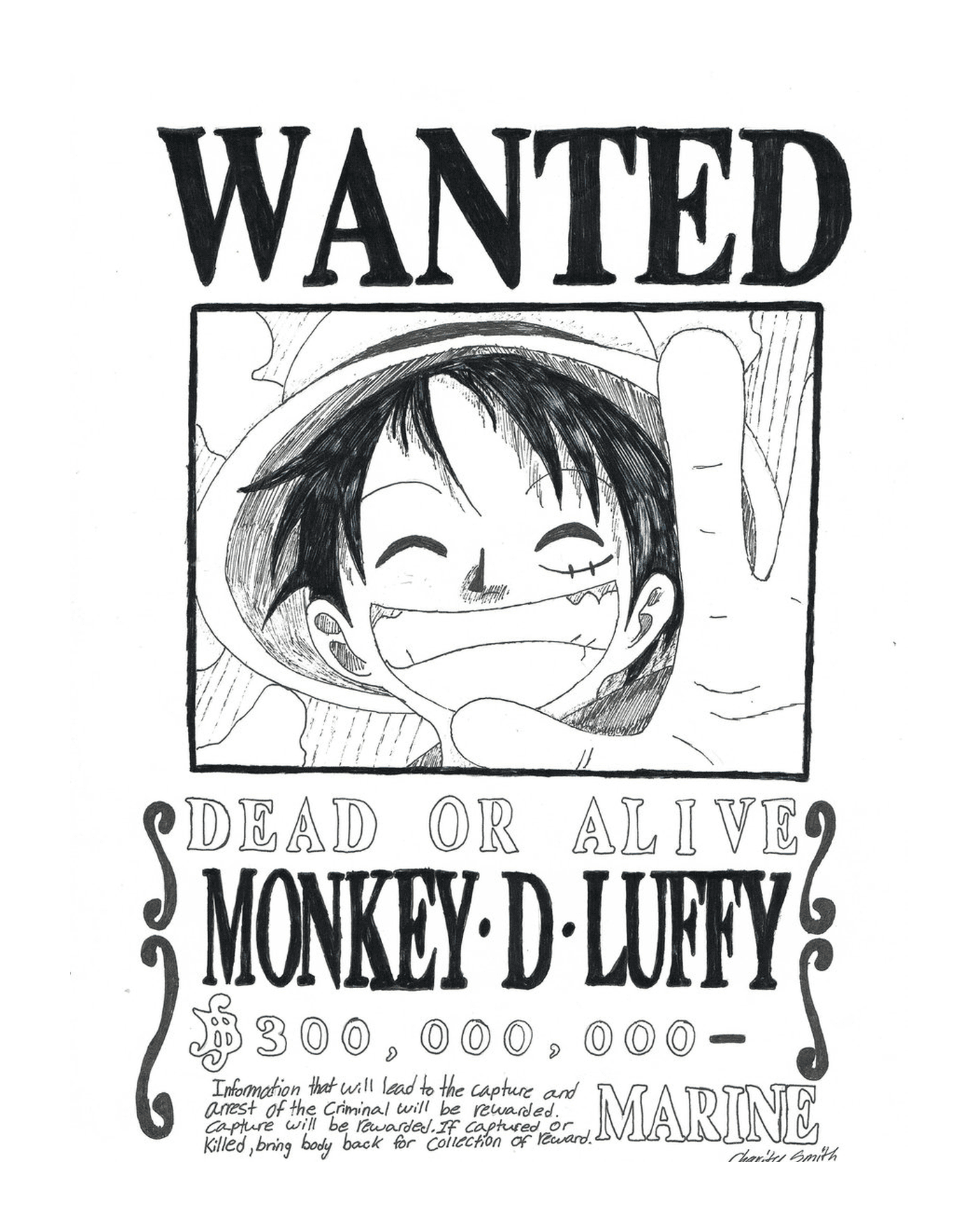  Wanted Luffy by CharitySmith 