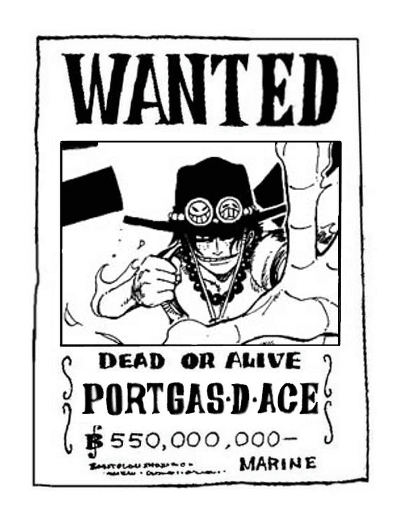  Wanted Portgas D. Ace, dead or alive 