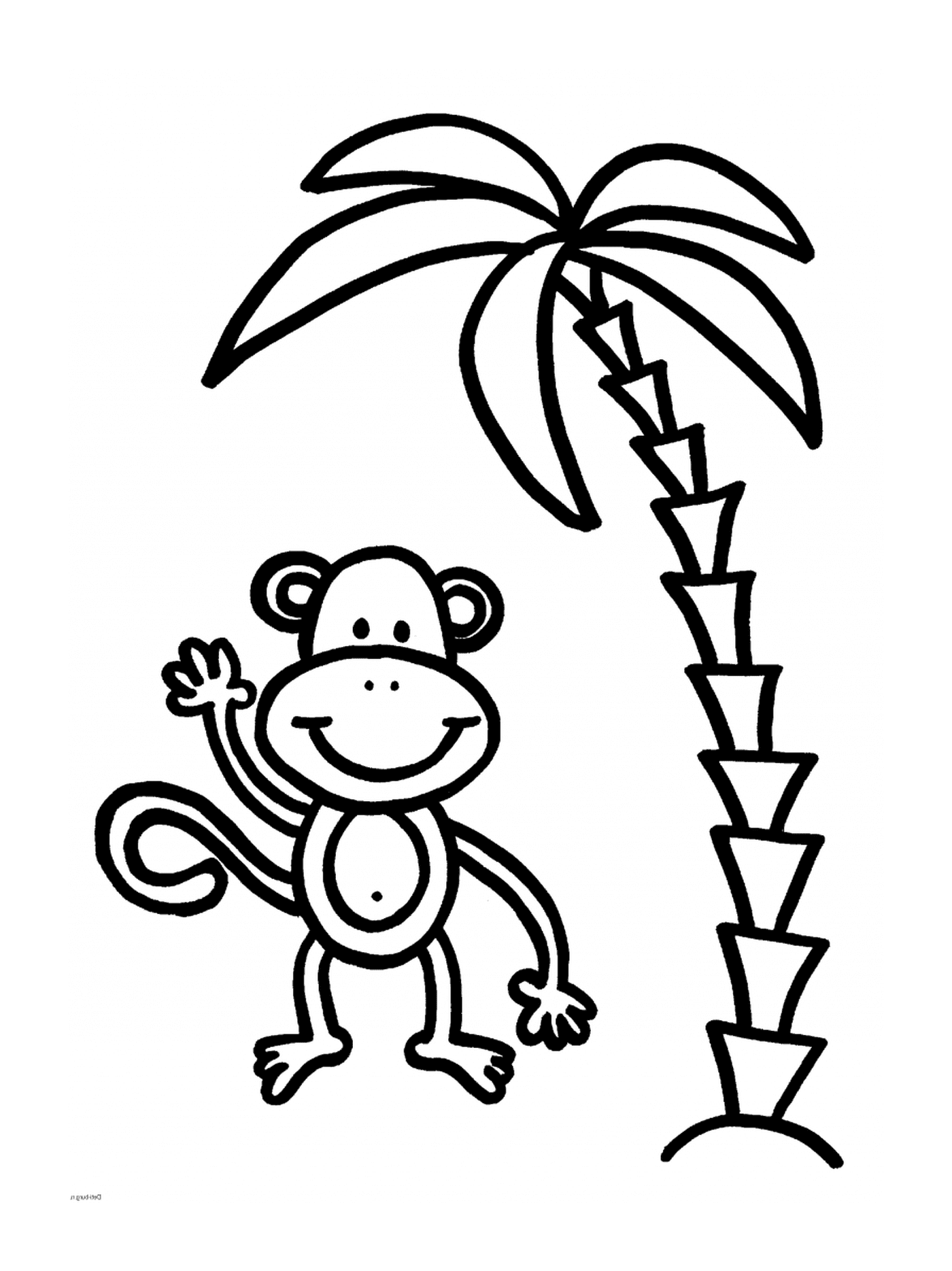  Пальмовое дерево с обезьяньим плеер 