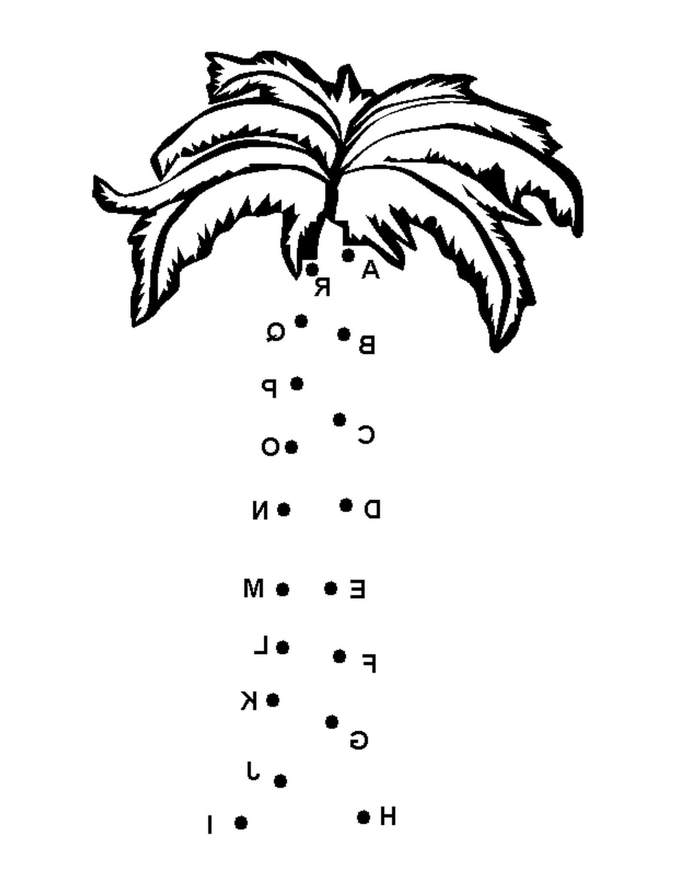  Island palm tree with letters 