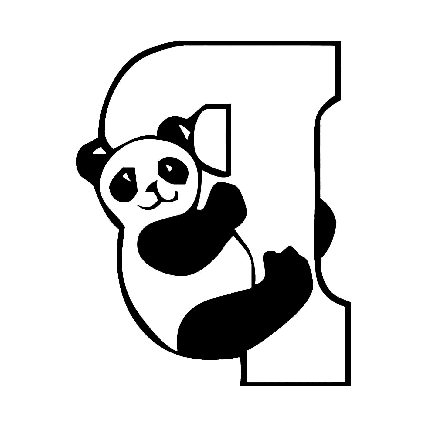  Letter P for panda, children's alphabet 