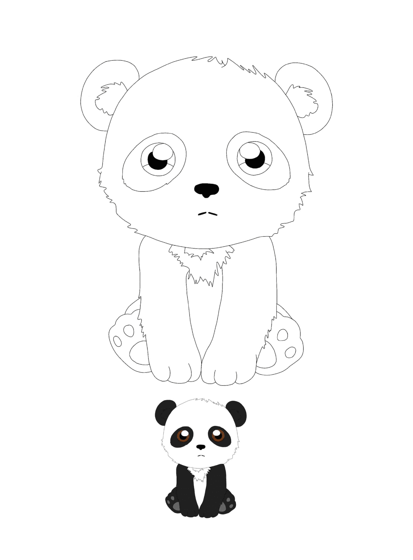  panda kawaii spielt mit freund 