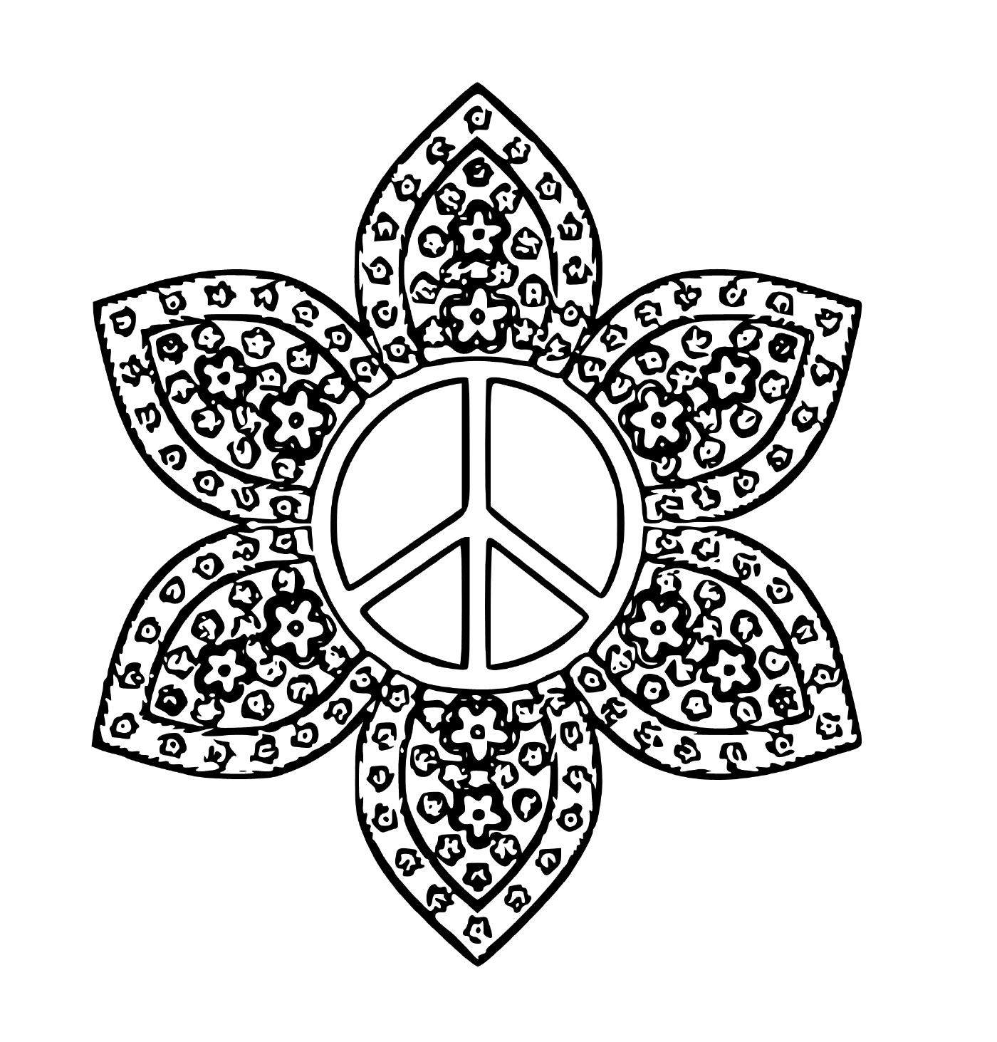  Peace logo with flowers 