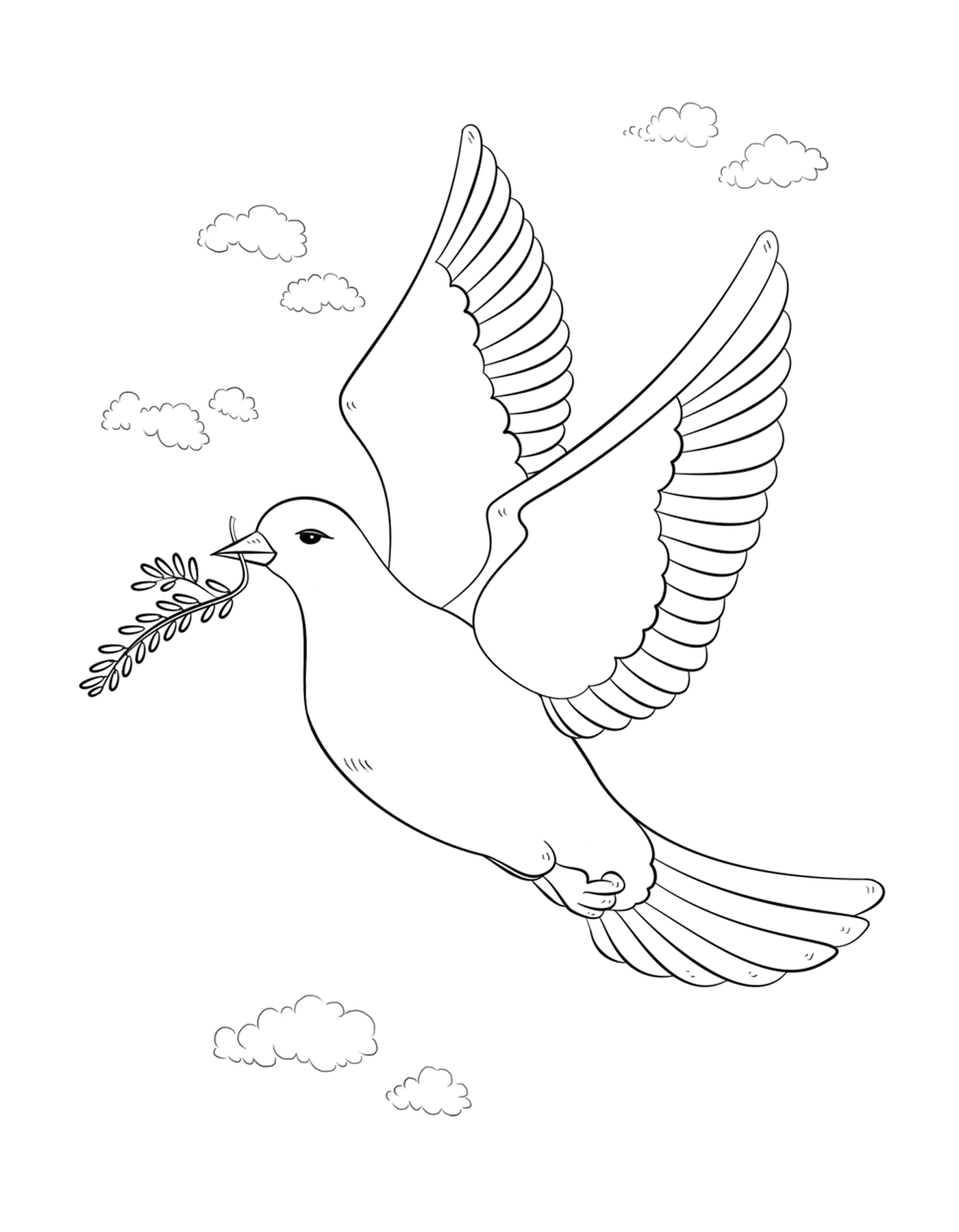  Peace bird with branch 